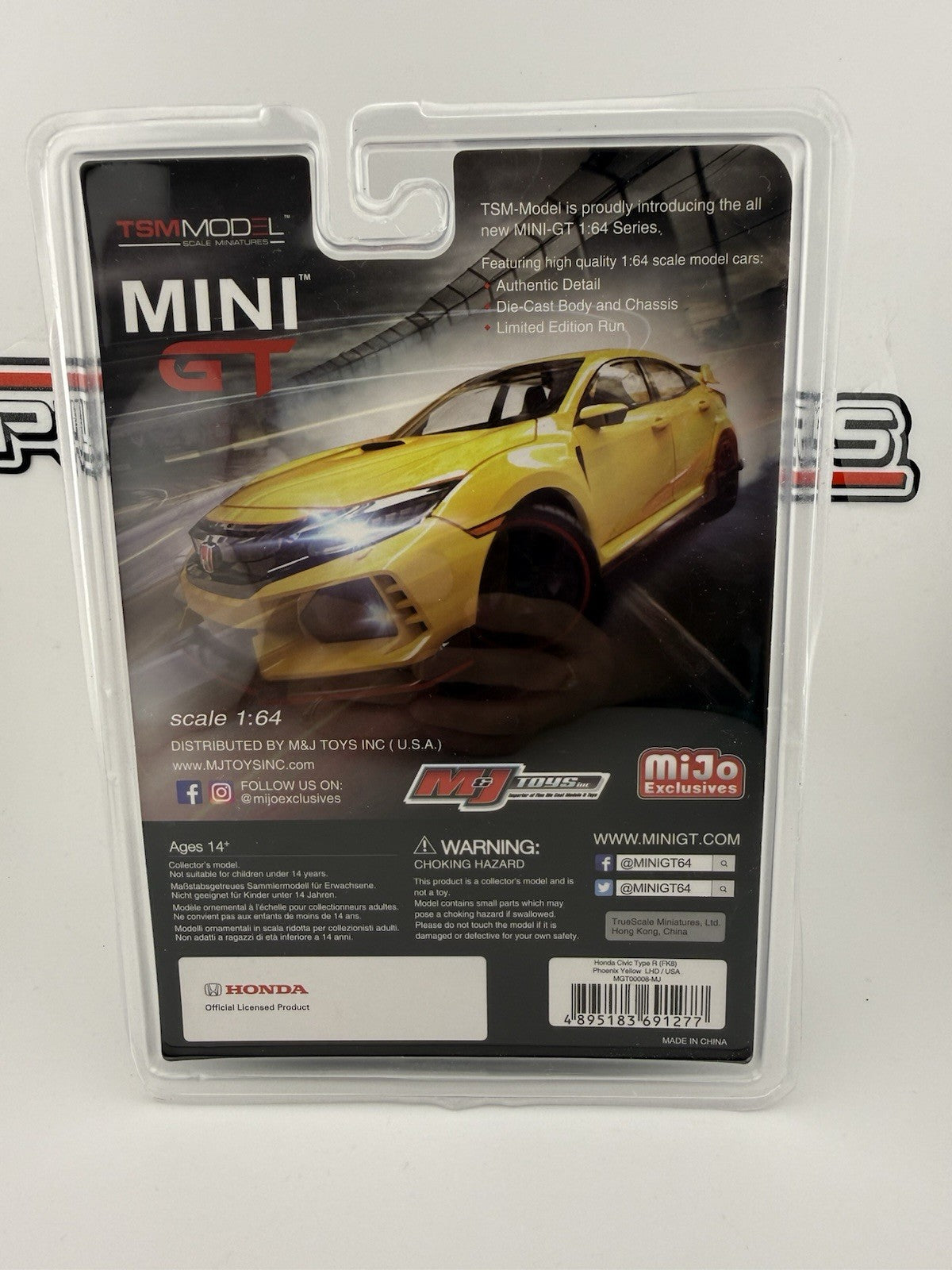 Honda Civic Limited Edition Type R (FK8) Phoenix Yellow Mini GT MGT 000084