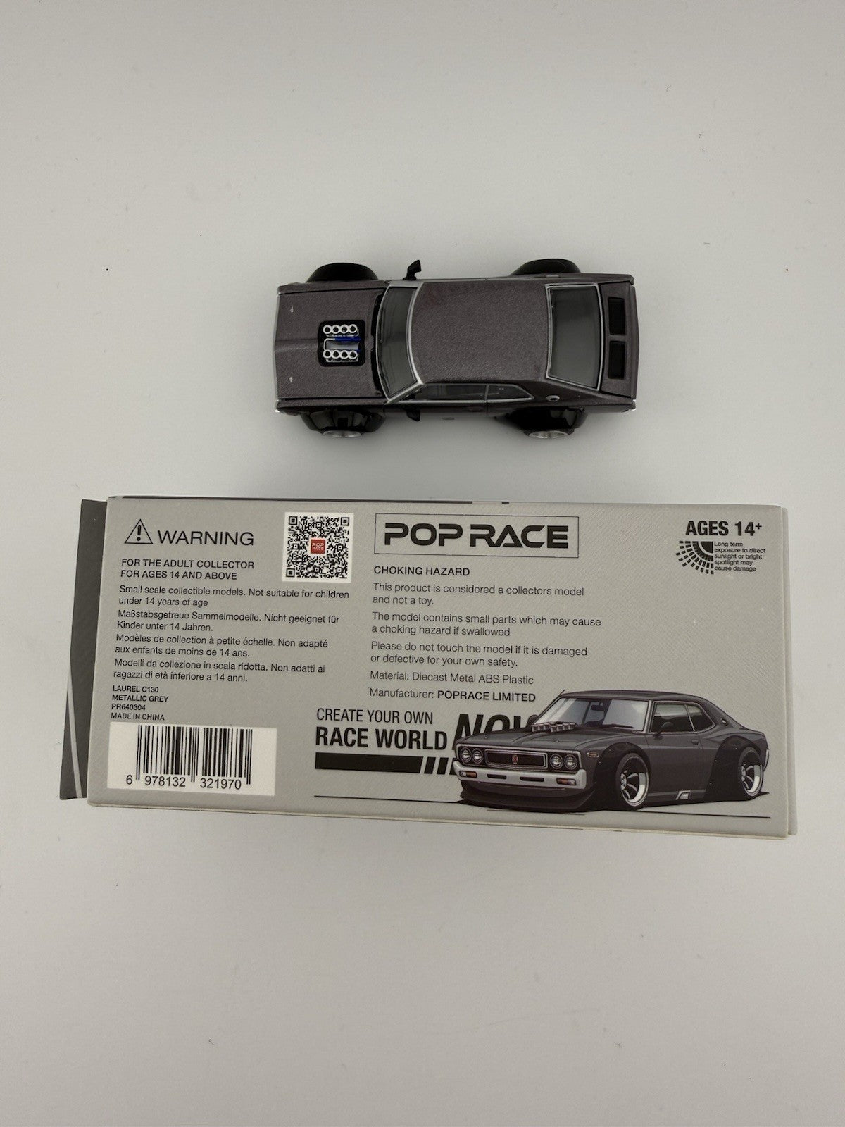 Nissan Laurel C130 Metallic Grey PopRace PR64-03048