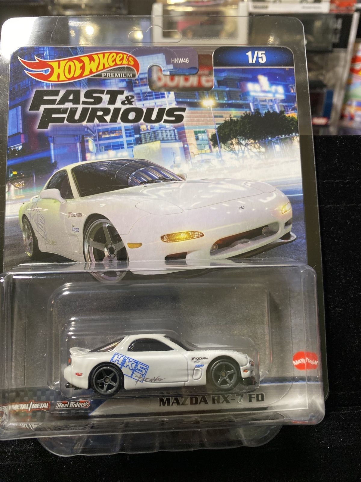 Hot Wheels Premium Fast & Furious Mazda RX 7 FD #1/5 in Card Protector6
