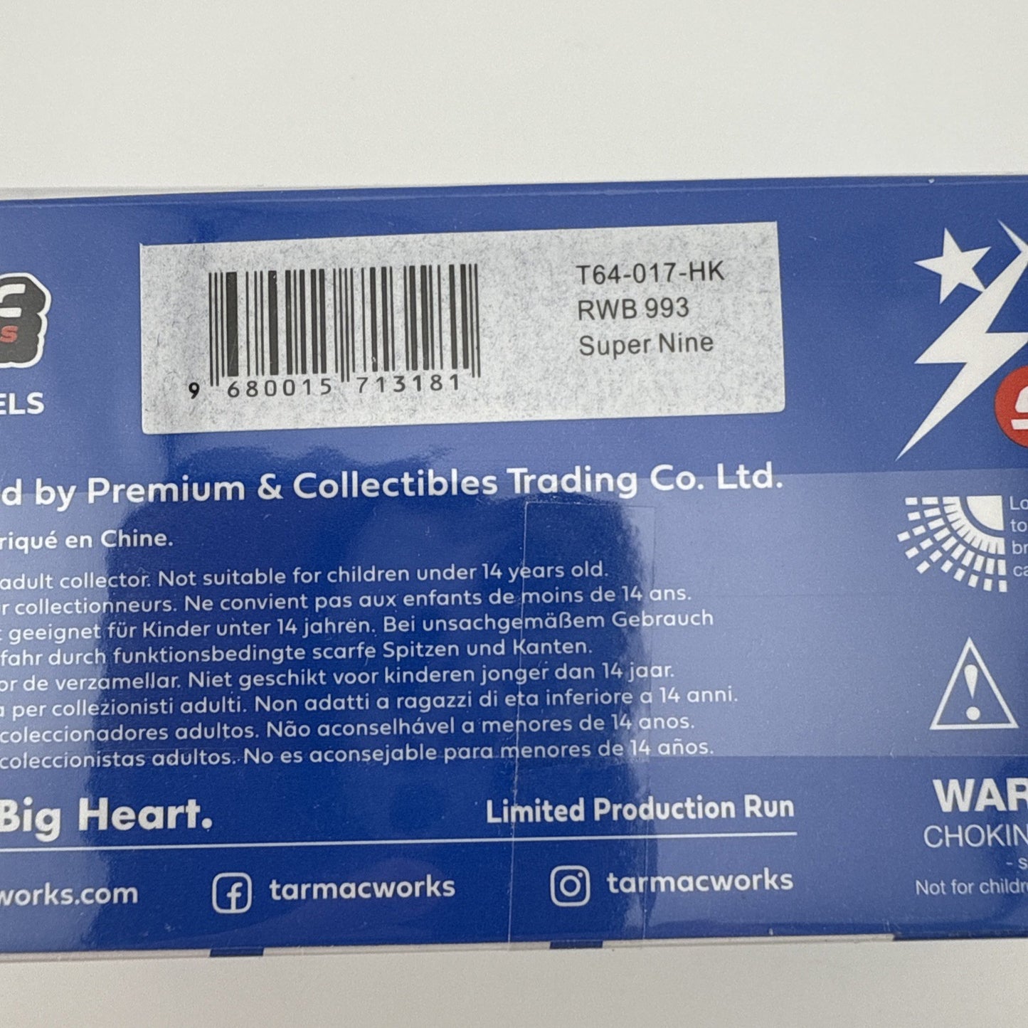 RWB 993 Blue Tarmac Works T64 017 HK SuperNine7