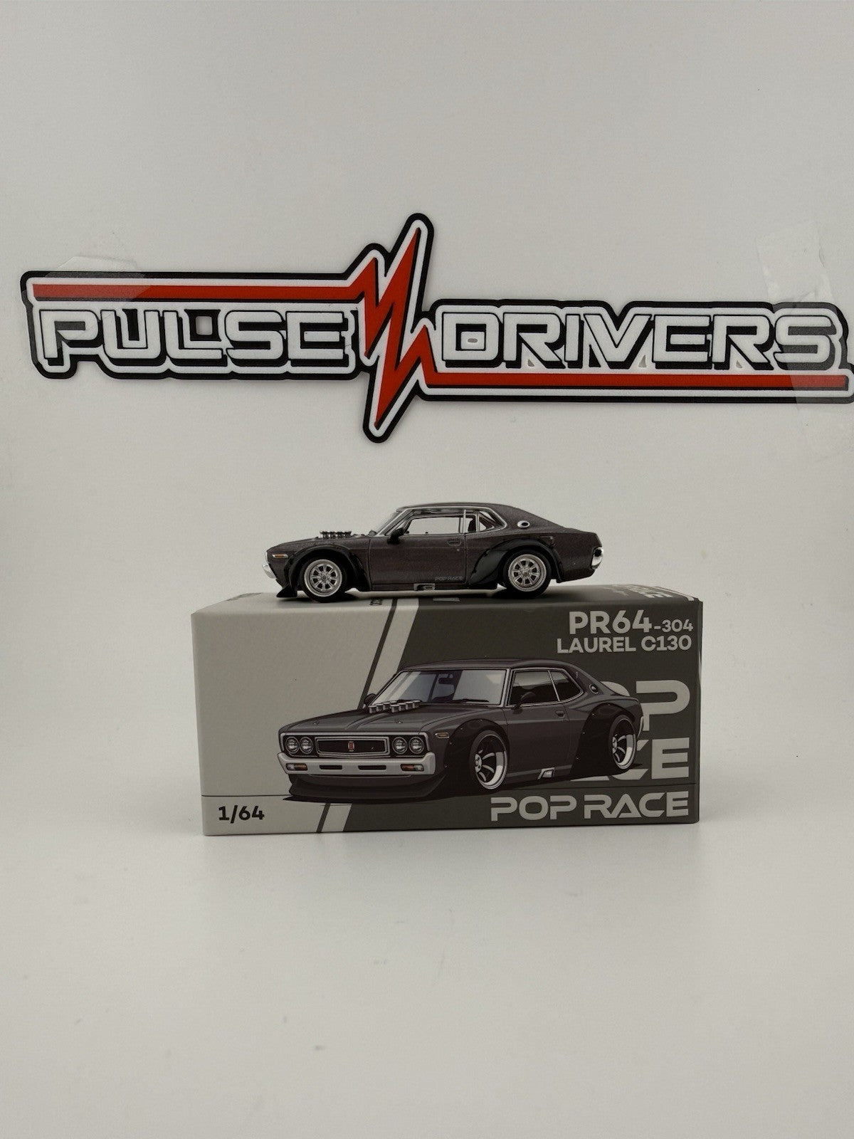 Nissan Laurel C130 Metallic Grey PopRace PR64-03040