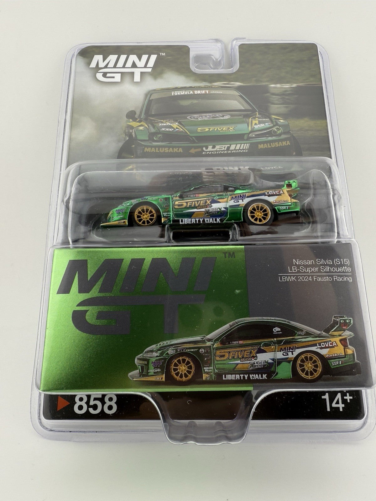 Nissan Silvia (S15) LB Super Silhouette Works Chrome Green   Mini GT MGT 008580