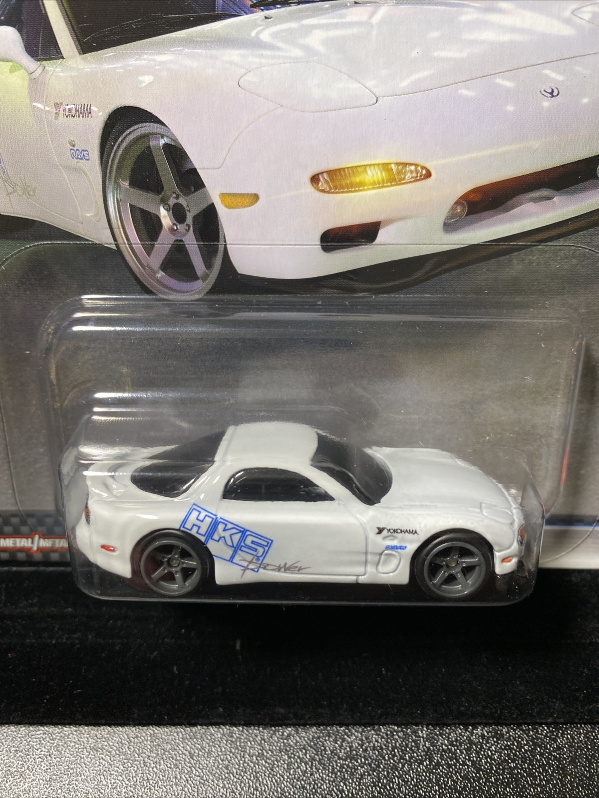 Hot Wheels Premium Fast & Furious Mazda RX 7 FD #1/5 in Card Protector1