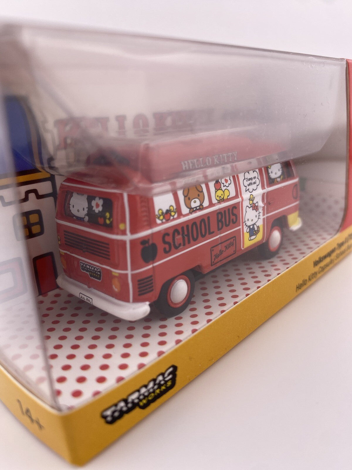 Volkswagen Type II (T2) Hello Kitty School Bus   Schuco Tarmac Works T64S 010 HK2