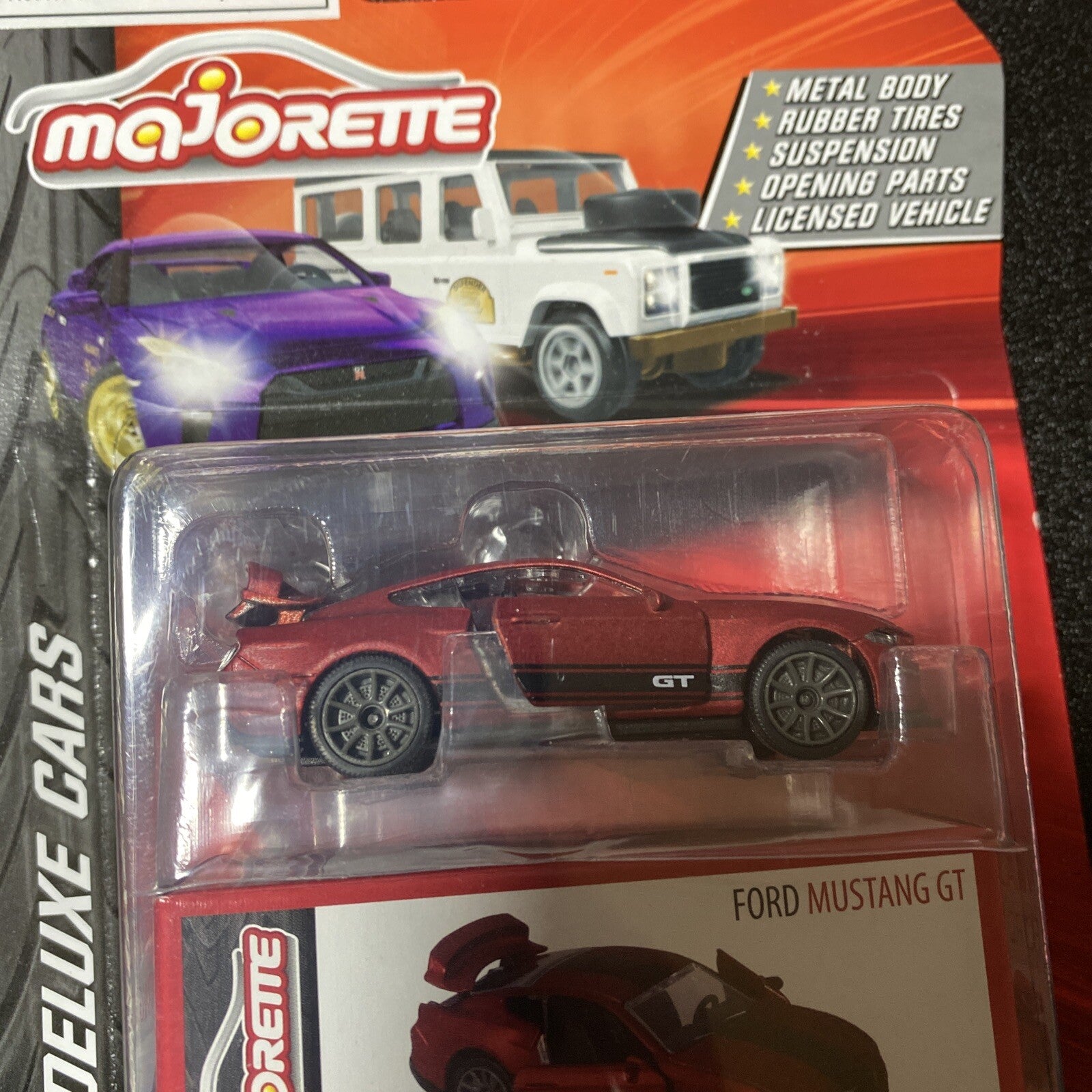 Majorette FORD MUSTANG GT Red Deluxe Cars Series NEW 204D1