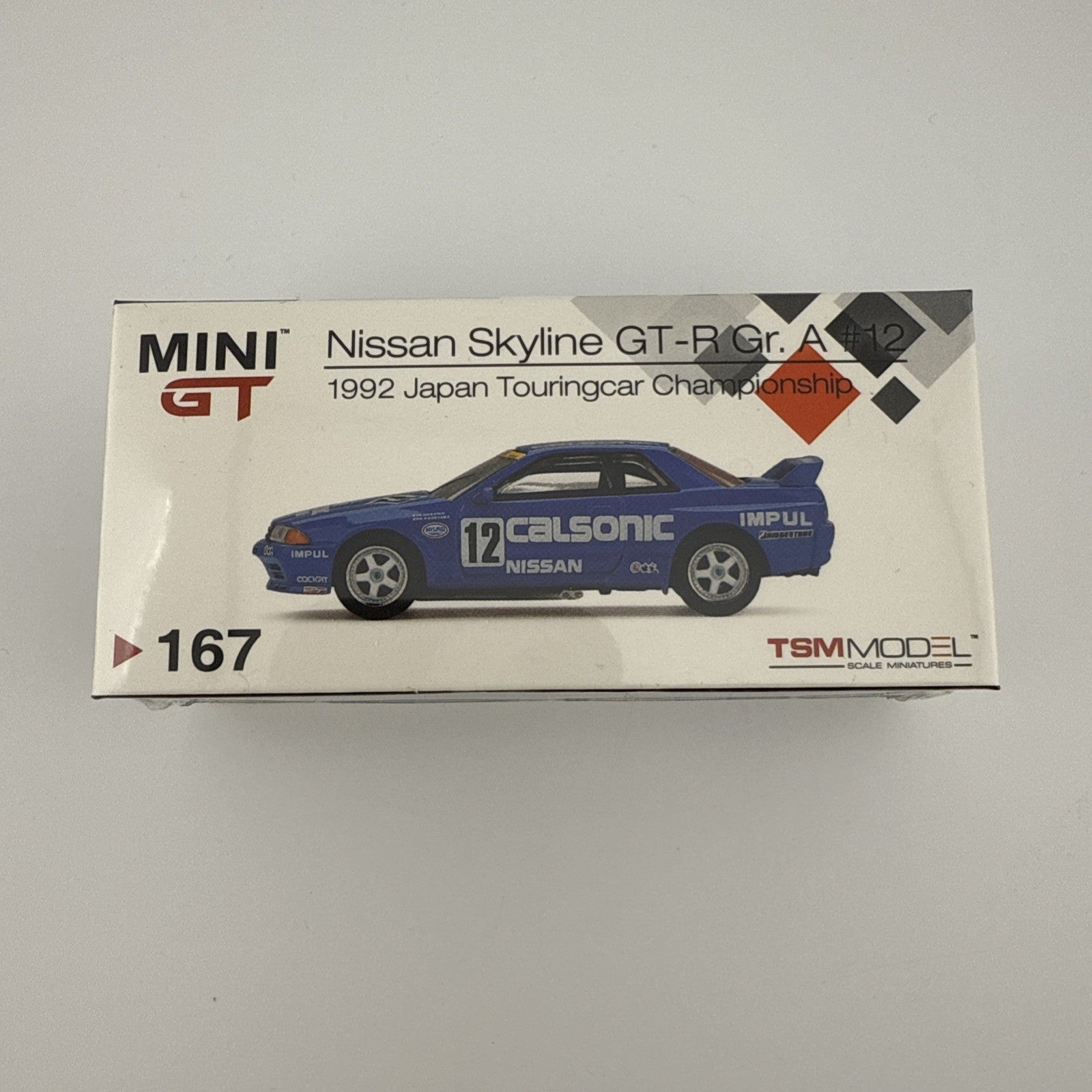 Nissan Skyline GT R (R32) Gr. A Mini GT 00167  1Calsonic 1992 JTCC Sealed Box0