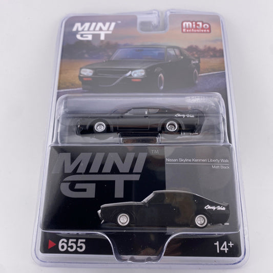 Nissan Skyline Kenmeri Liberty Walk Matte Black   Mini GT MGT 006550