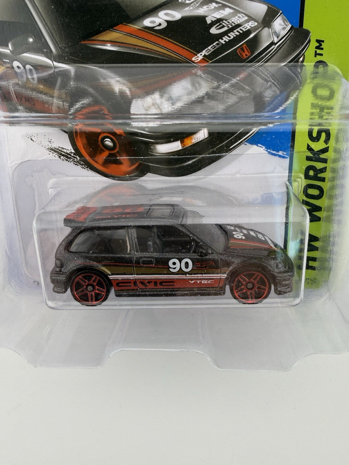 90 HONDA CIVIC EF Metalflake Black 197/250 HW Workshop 2015 Hot Wheels w Protect3