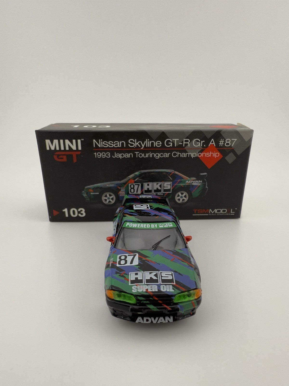 Nissan Skyline GT R (R32) Gr  Mini GT MGT 00103  87 HKS 1993 JTCC Open Box4
