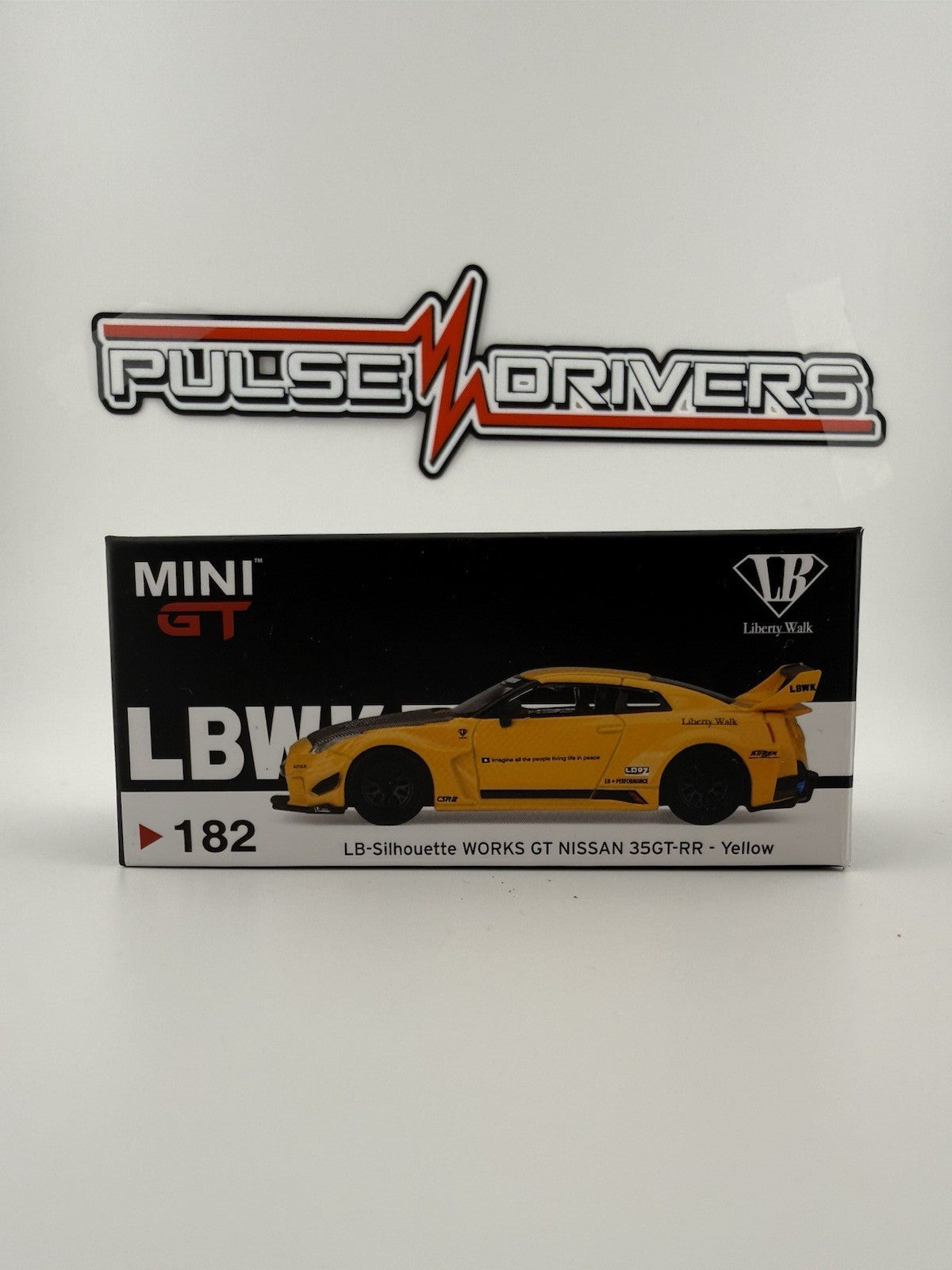LB Silhouette Works Nissan 35GT RR   Yellow Mini GT 182 Open Box6