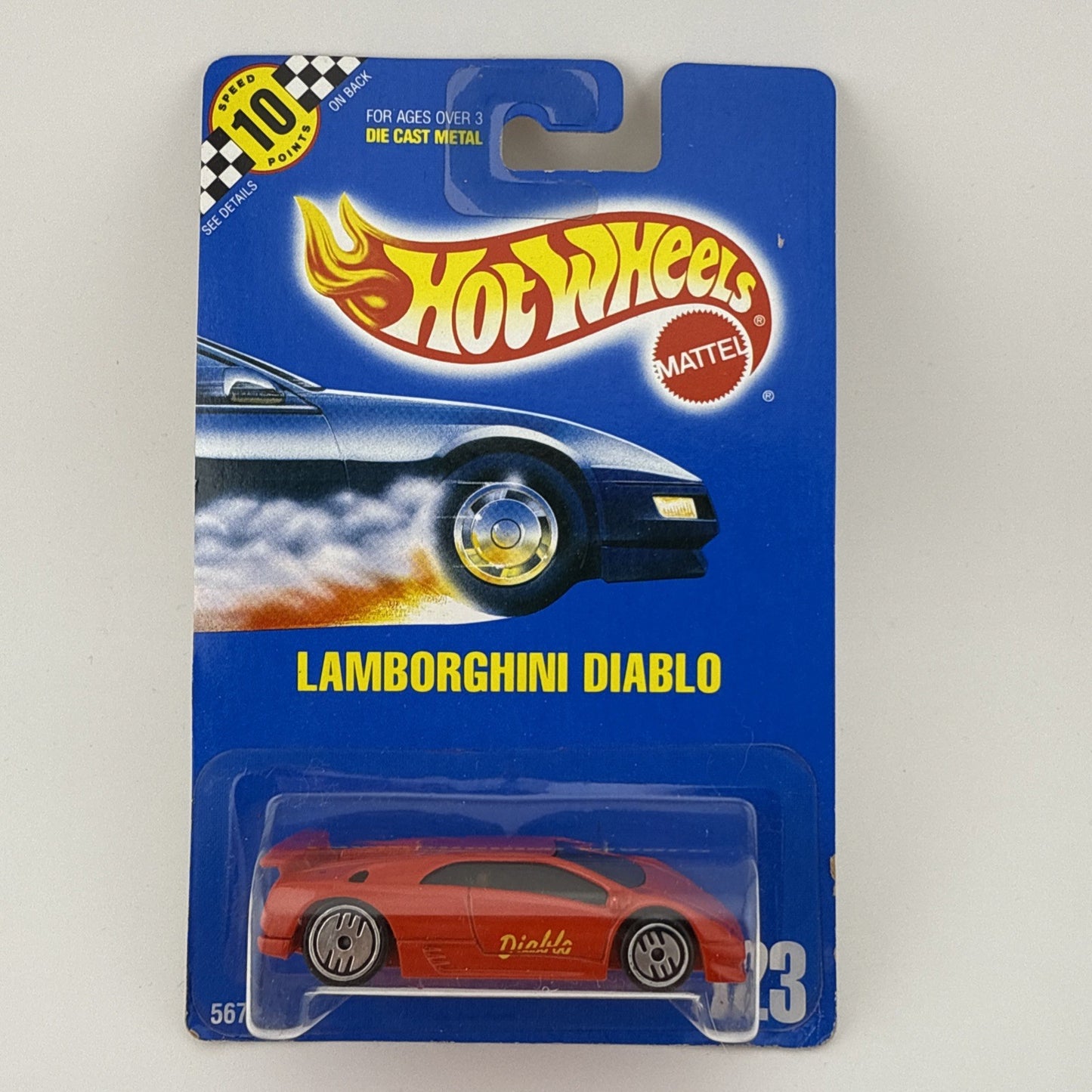 Hot Wheels Mattel Lamborghini Diablo Red #123 In Protector   Corner Issues0