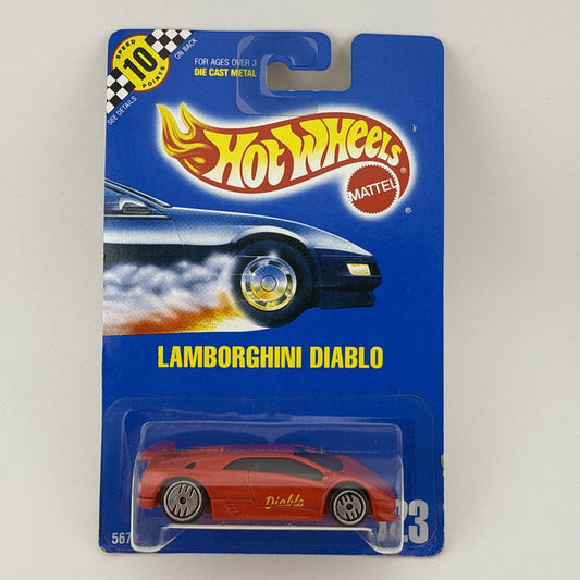 Hot Wheels Mattel Lamborghini Diablo Red #123 In Protector   Corner Issues0