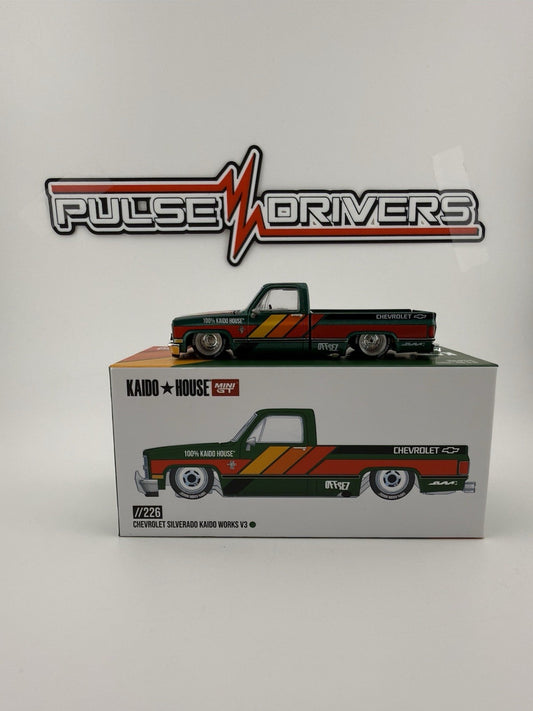 Chevrolet Silverado Green   Kaido House x Mini GT KHMG 226 Open Box0