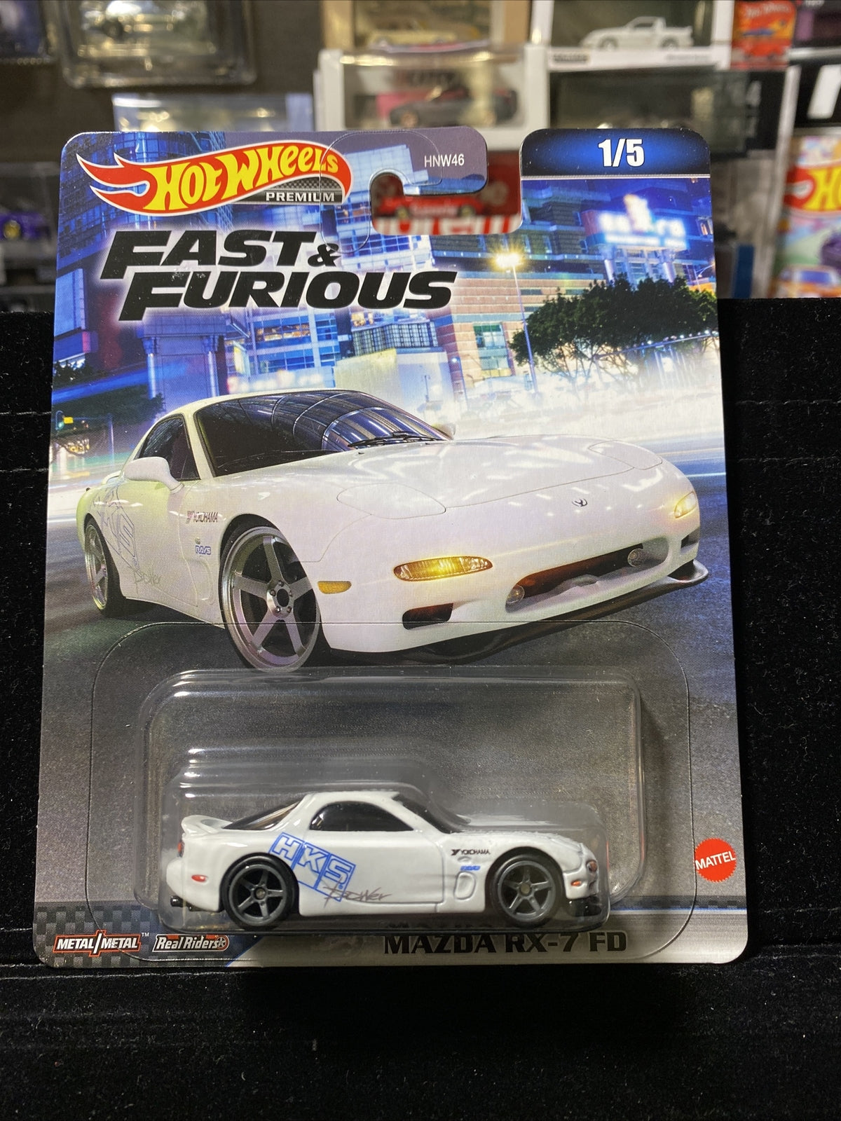Hot Wheels Premium Fast & Furious Mazda RX 7 FD #1/5 in Card Protector0