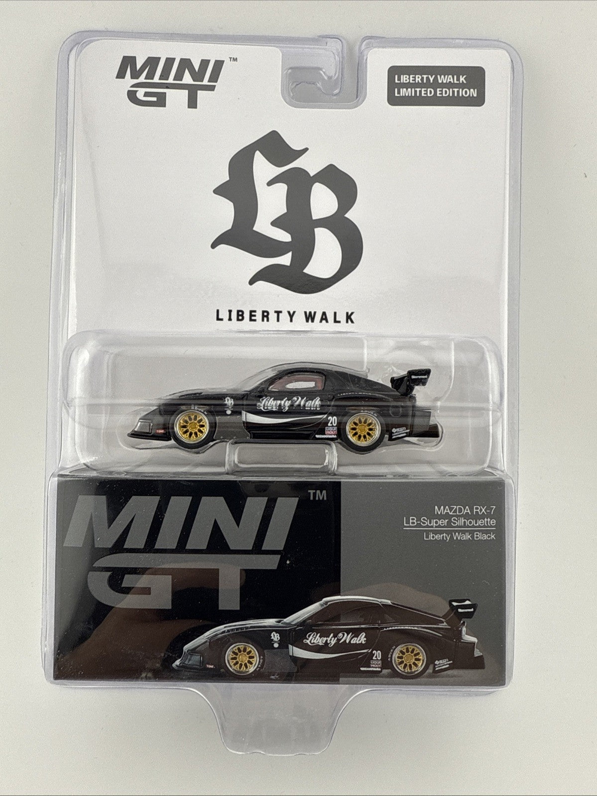 LBWK Packaging   Mazda RX 7 LB Super Silhouette Black   Mini GT MGT 00785 LB1
