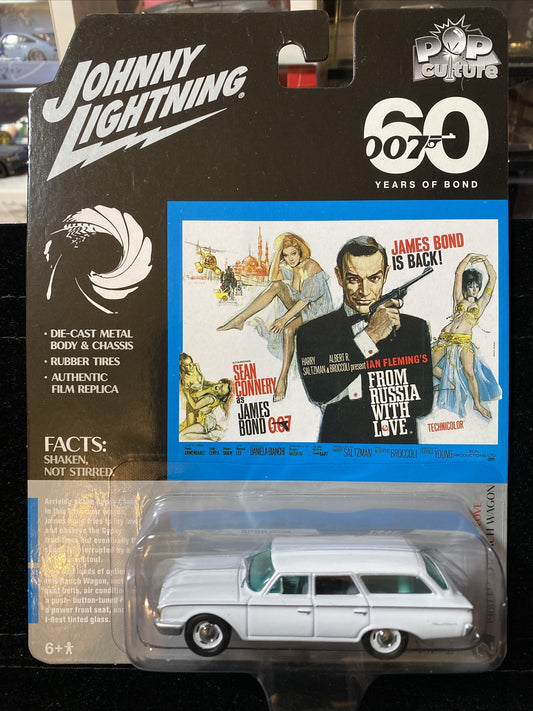 1960 FORD RANCH WAGON WHITE 007 JAMES BOND 1/64 JOHNNY LIGHTNING0