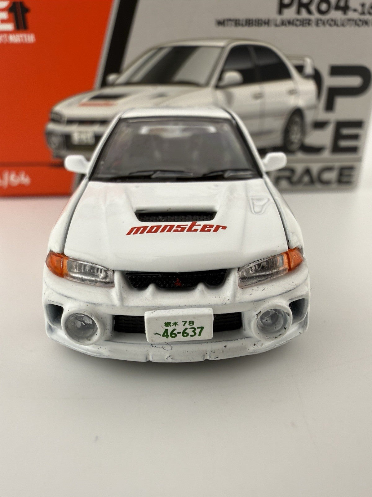 Mitsubishi Lancer Evolution IV White Monster - POPRACE PR64-0167 Open2