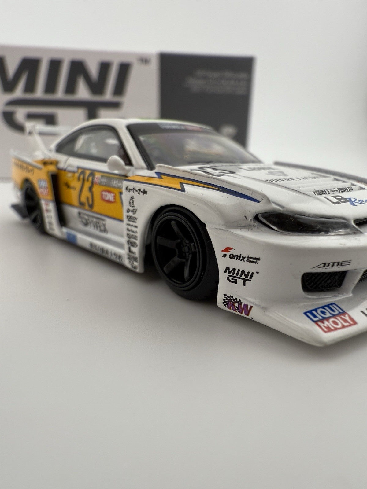 Nissan Silvia (S15) LB Super Silhouette Works White   Mini GT MGT 00434 Open Box8