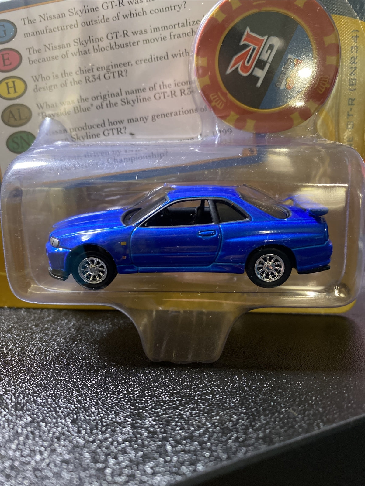 1999 Nissan Skyline GT R RHD (Right Hand Drive) Blue Metallic with Poker Chip3