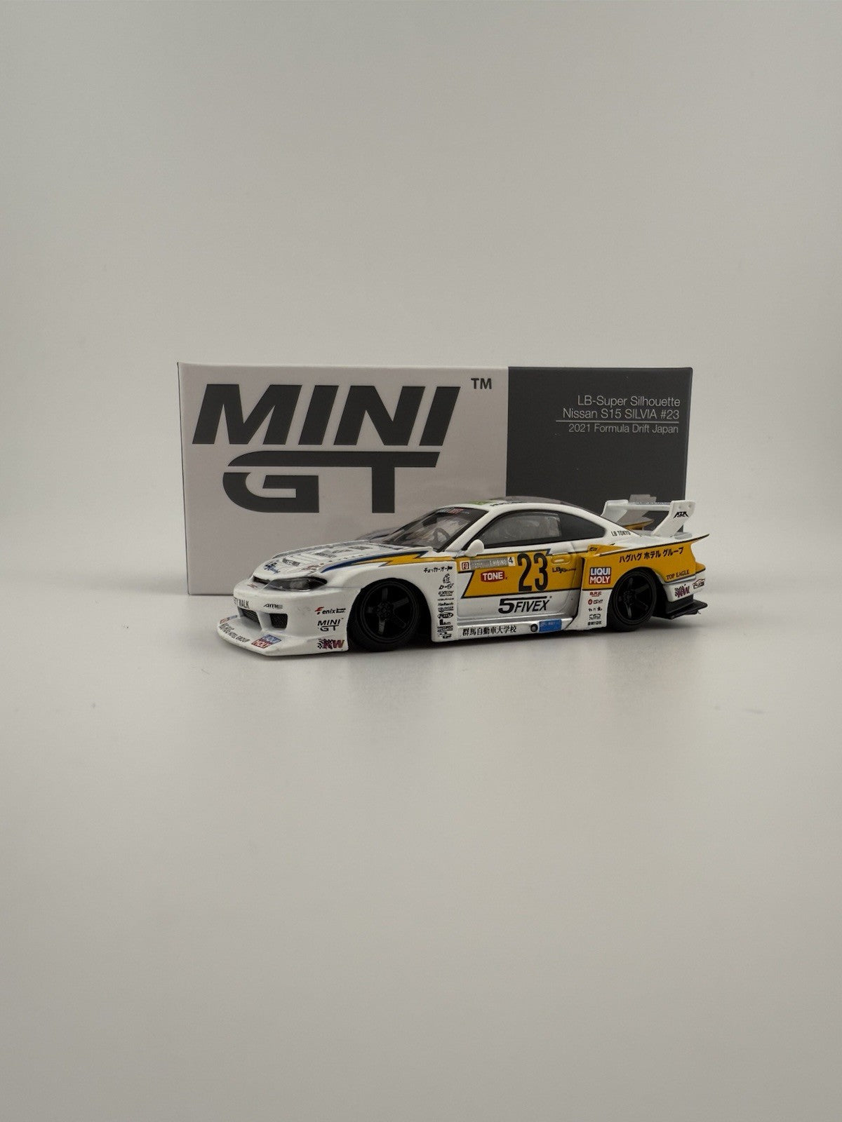 Nissan Silvia (S15) LB Super Silhouette Works White   Mini GT MGT 00434 Open Box1