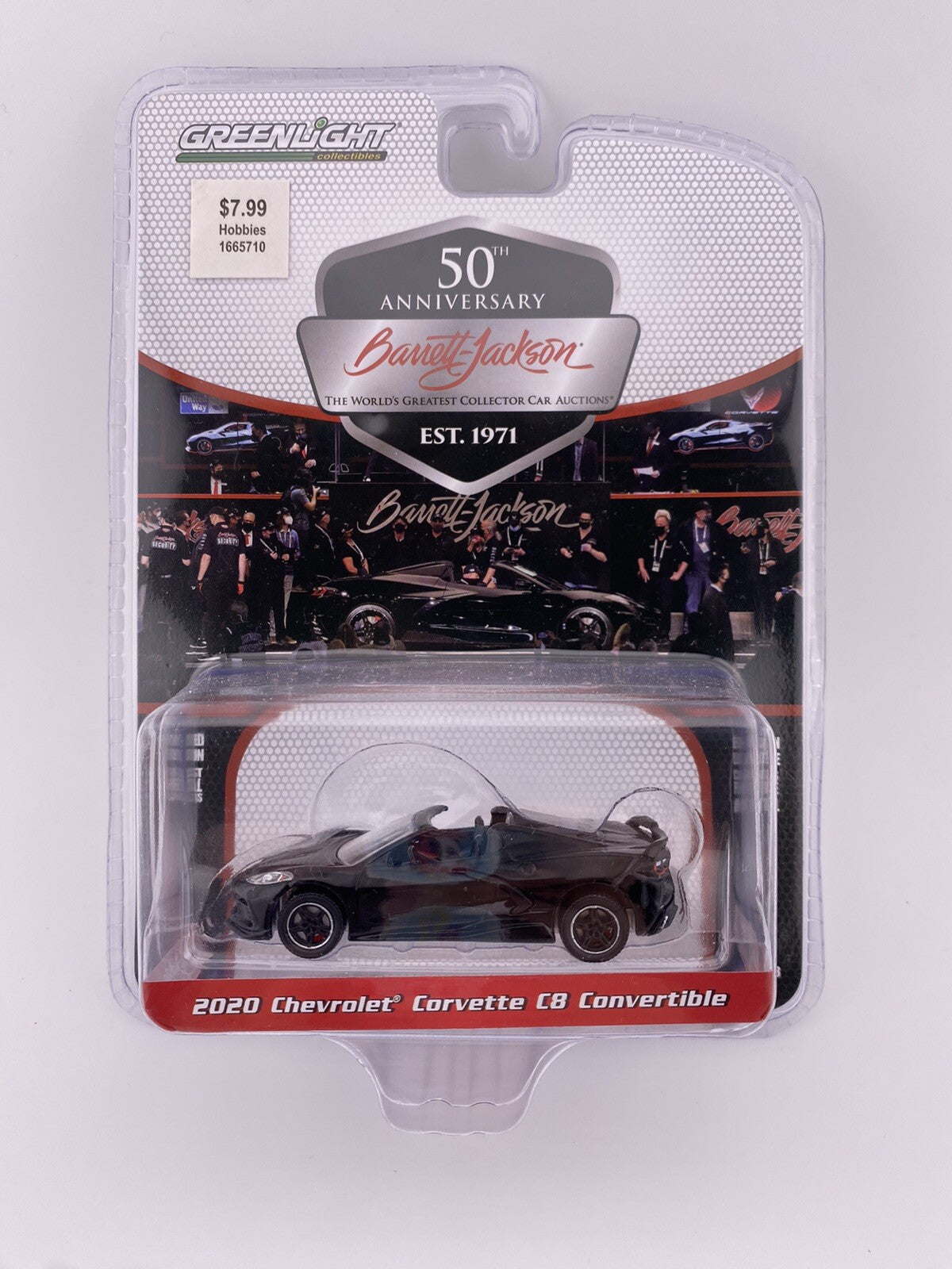 1:64 GreenLight 2020 Chevrolet Corvette C8 Convertible Barrett Jackson Series 80