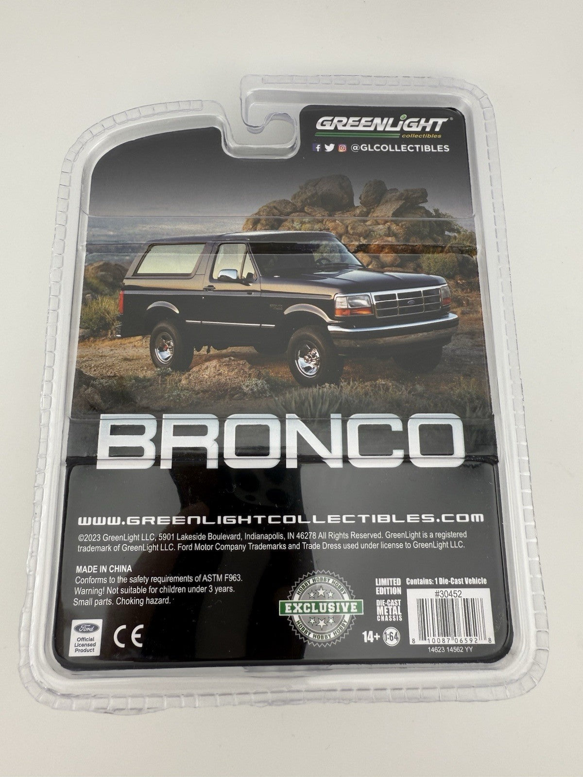 1993 Bronco XLT, Oxford White, Hobby Exclusive Greenlight 304522