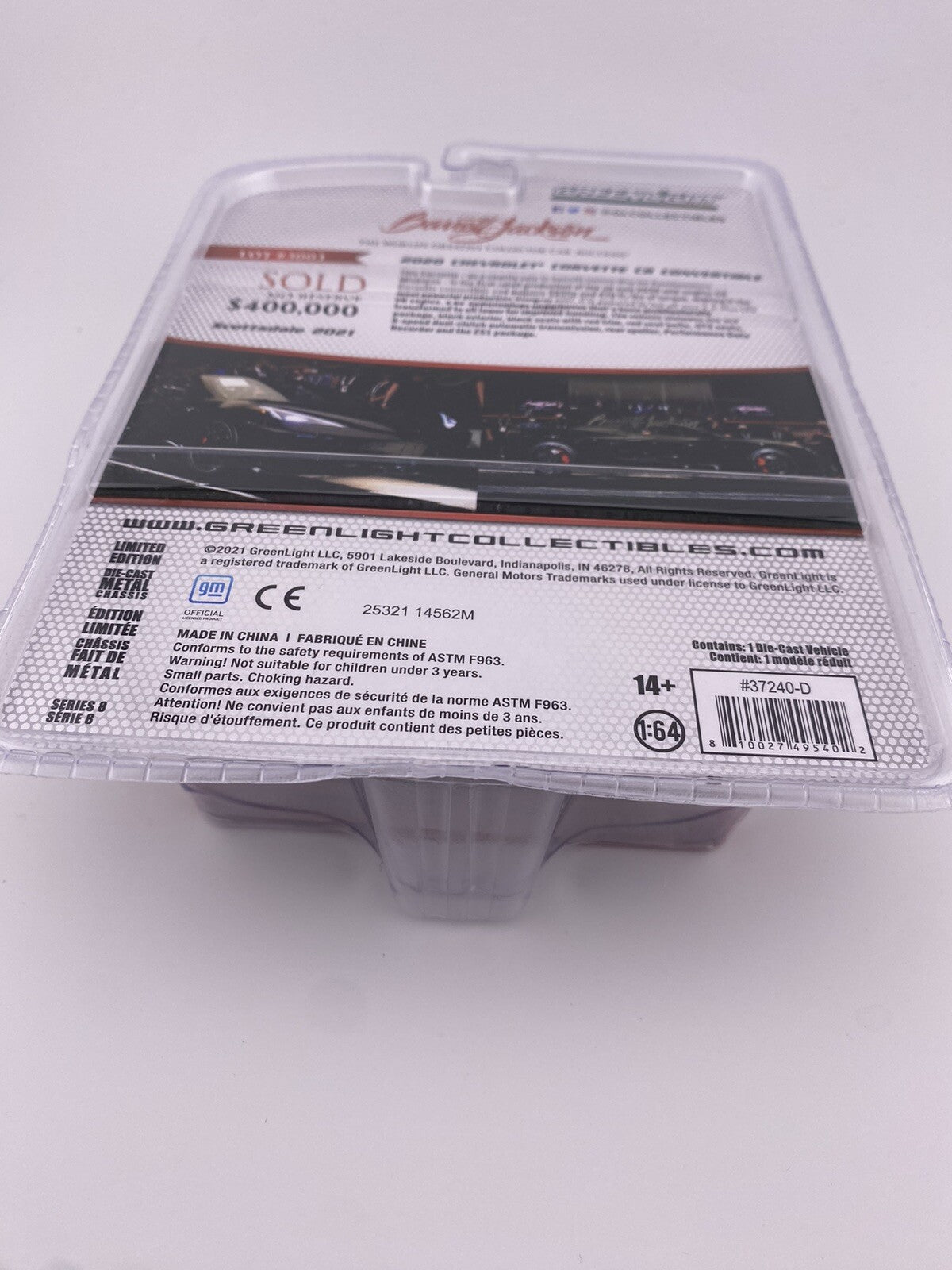 1:64 GreenLight 2020 Chevrolet Corvette C8 Convertible Barrett Jackson Series 83