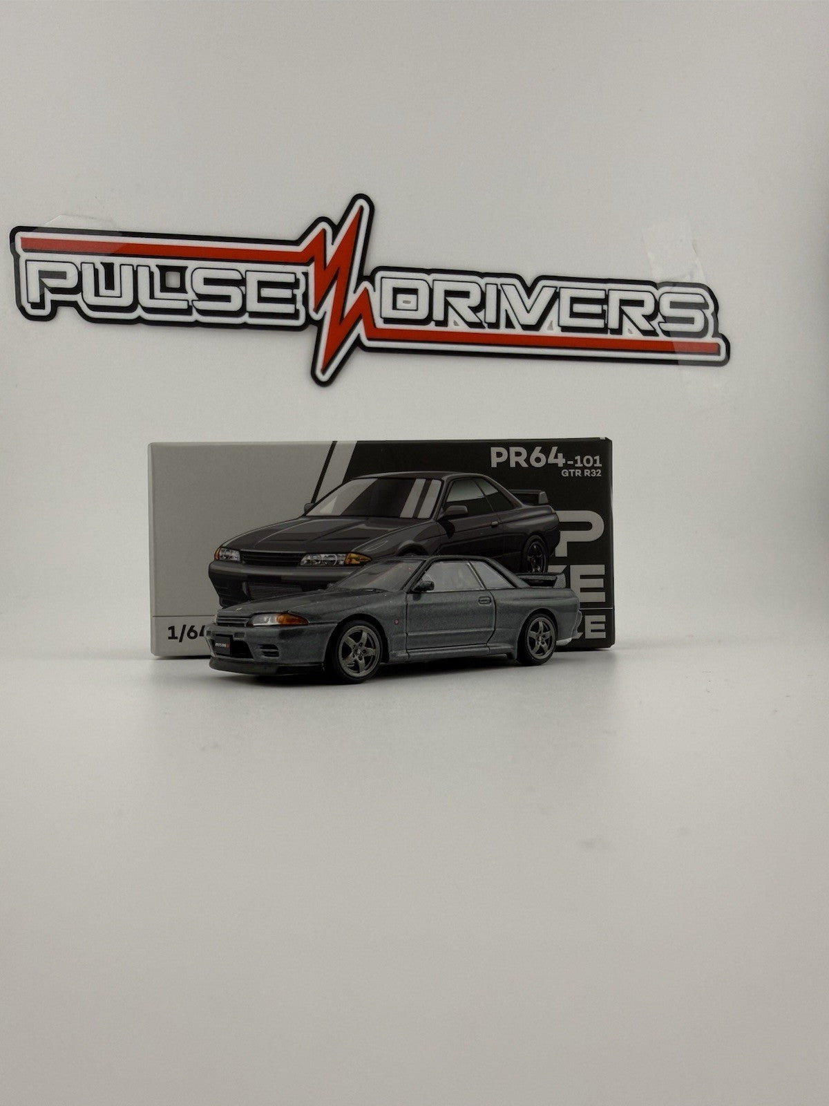 Nissan GTR R32 Gun Grey Metallic   POPRACE PR64 0101 Open Box4