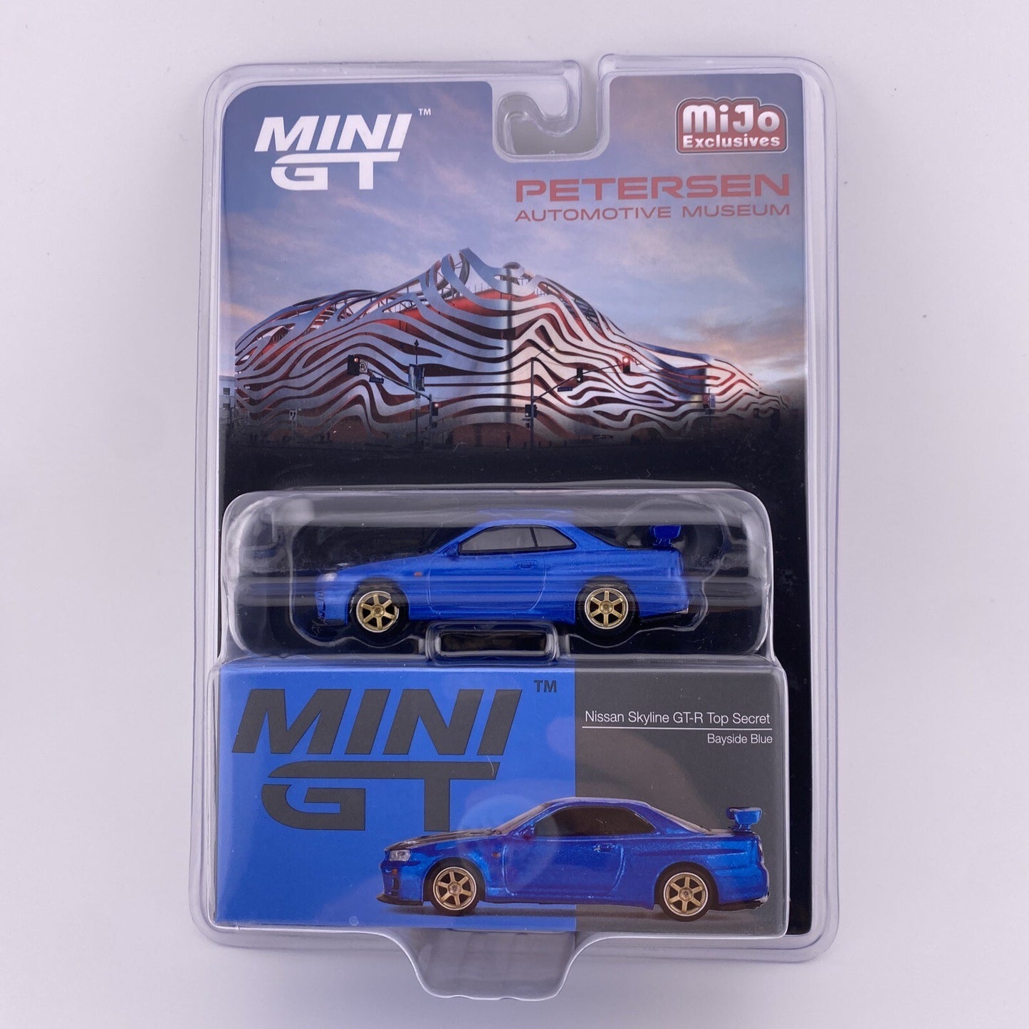 Nissan Skyline GT R Top Secret   Bayside Blue   MINI GT 00531   Petersen Museum0