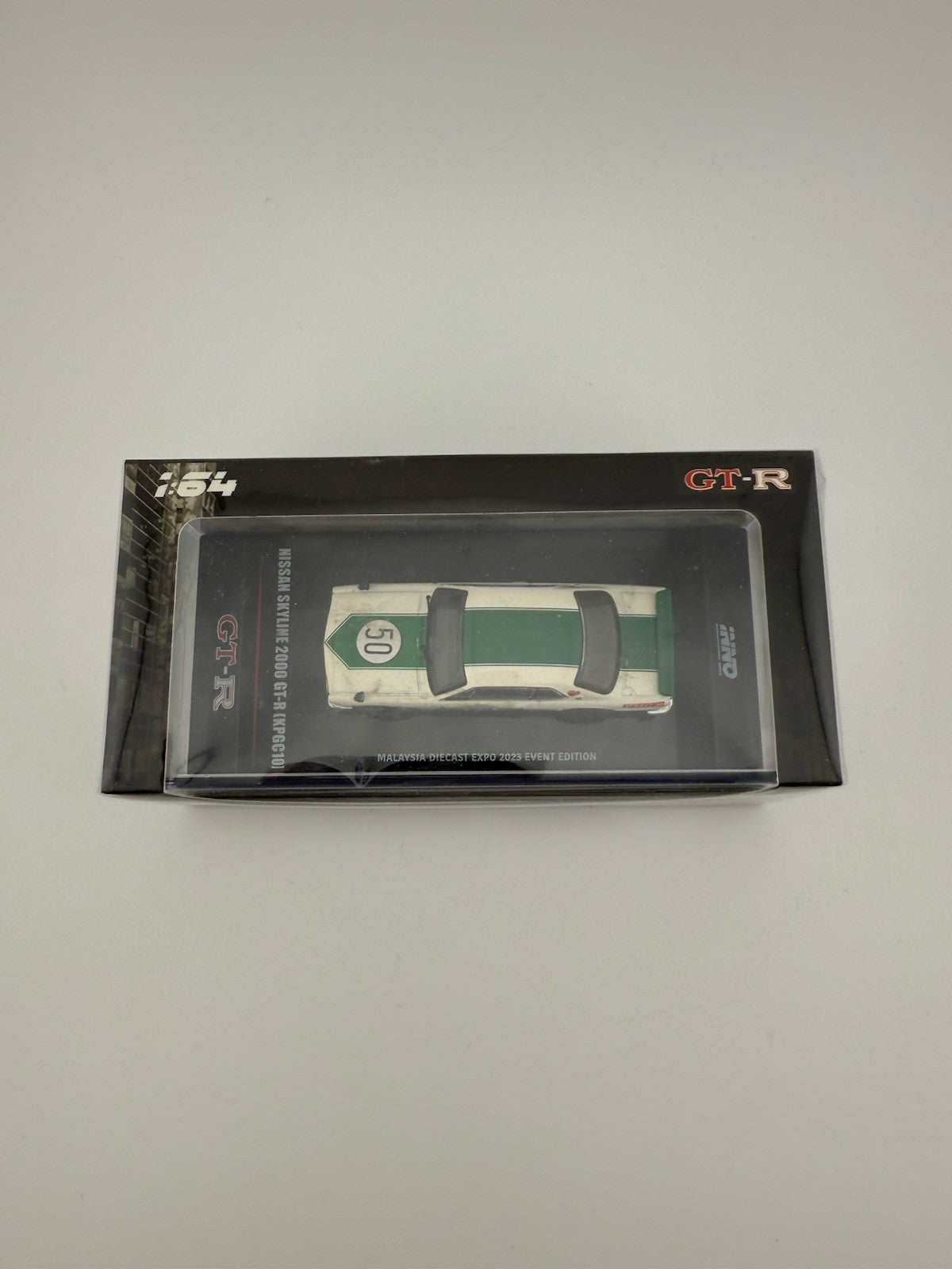 NISSAN SKYLINE 2000 GT R KPGC10 #50 WHITE MALAYSIA 1/64 INNO IN64 KPGC10 MDX23WH1