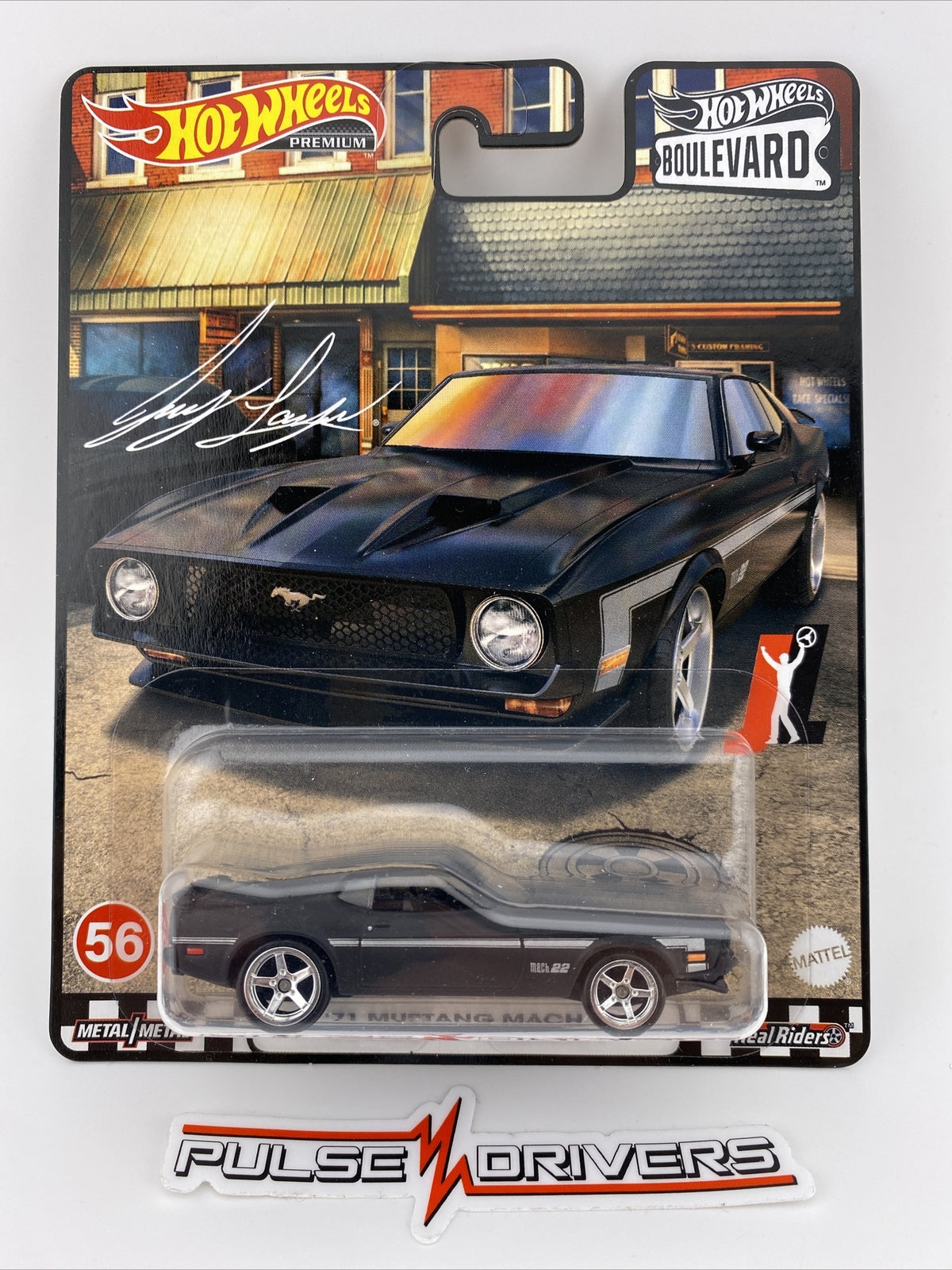 71 Mustang Mach 1   Black   Hot Wheels   Boulevard 56 in Protector1