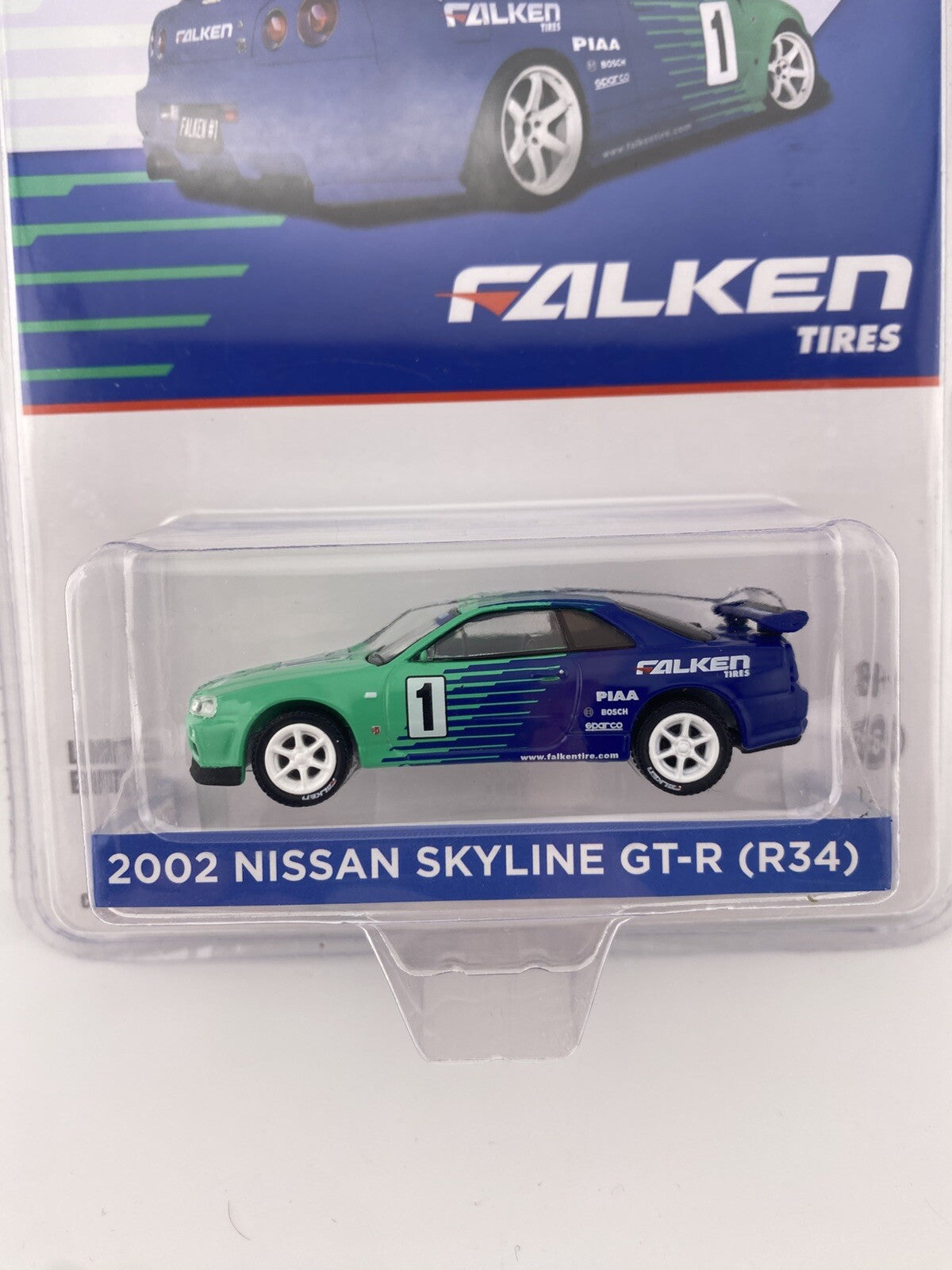 2002 Nissan Skyline GT R R34    Green Light x Tarmac Works FALKEN 511501
