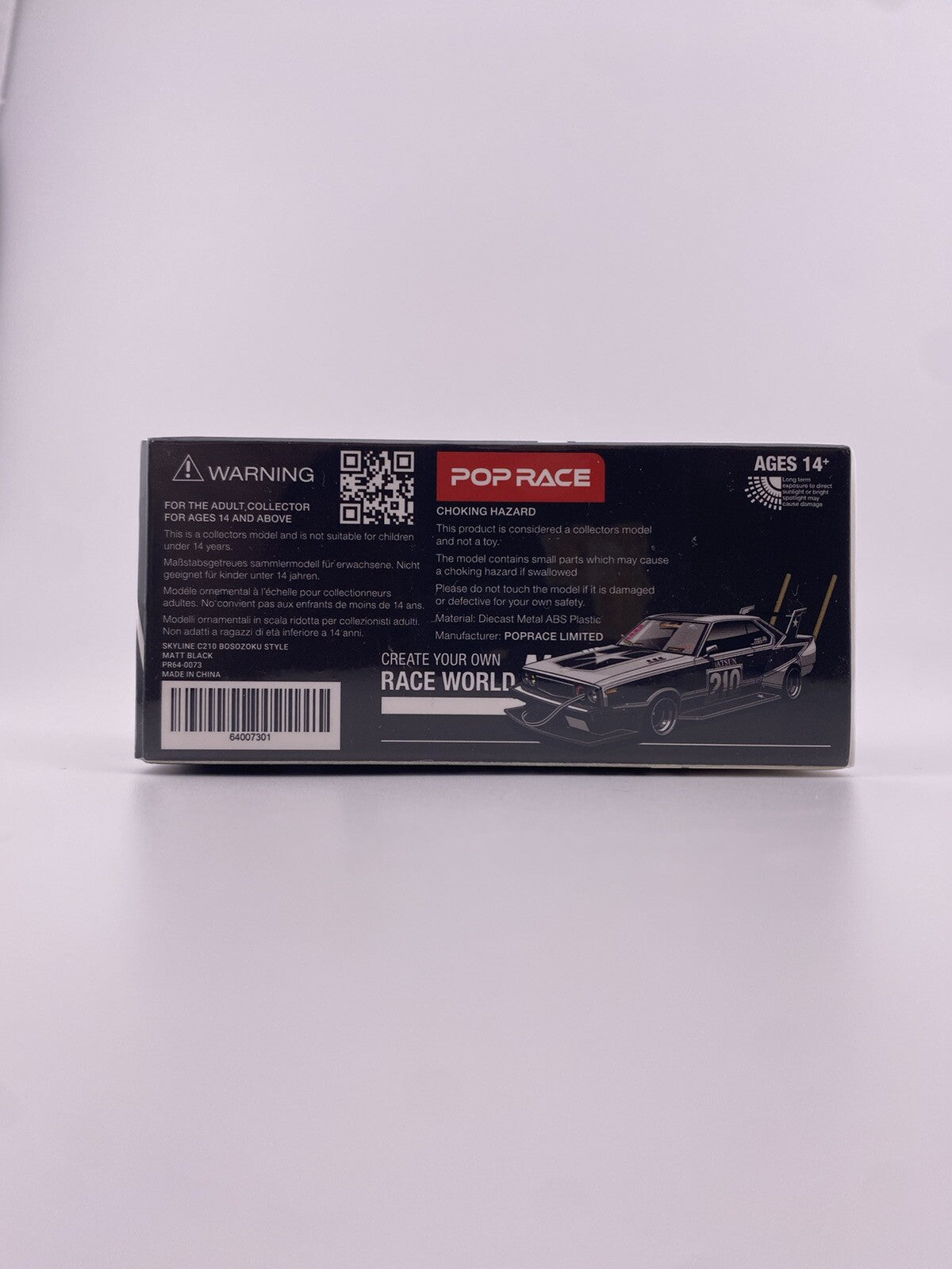 Skyline C210 Bosozoku Style Matte Black   POPRACE PR64 00734