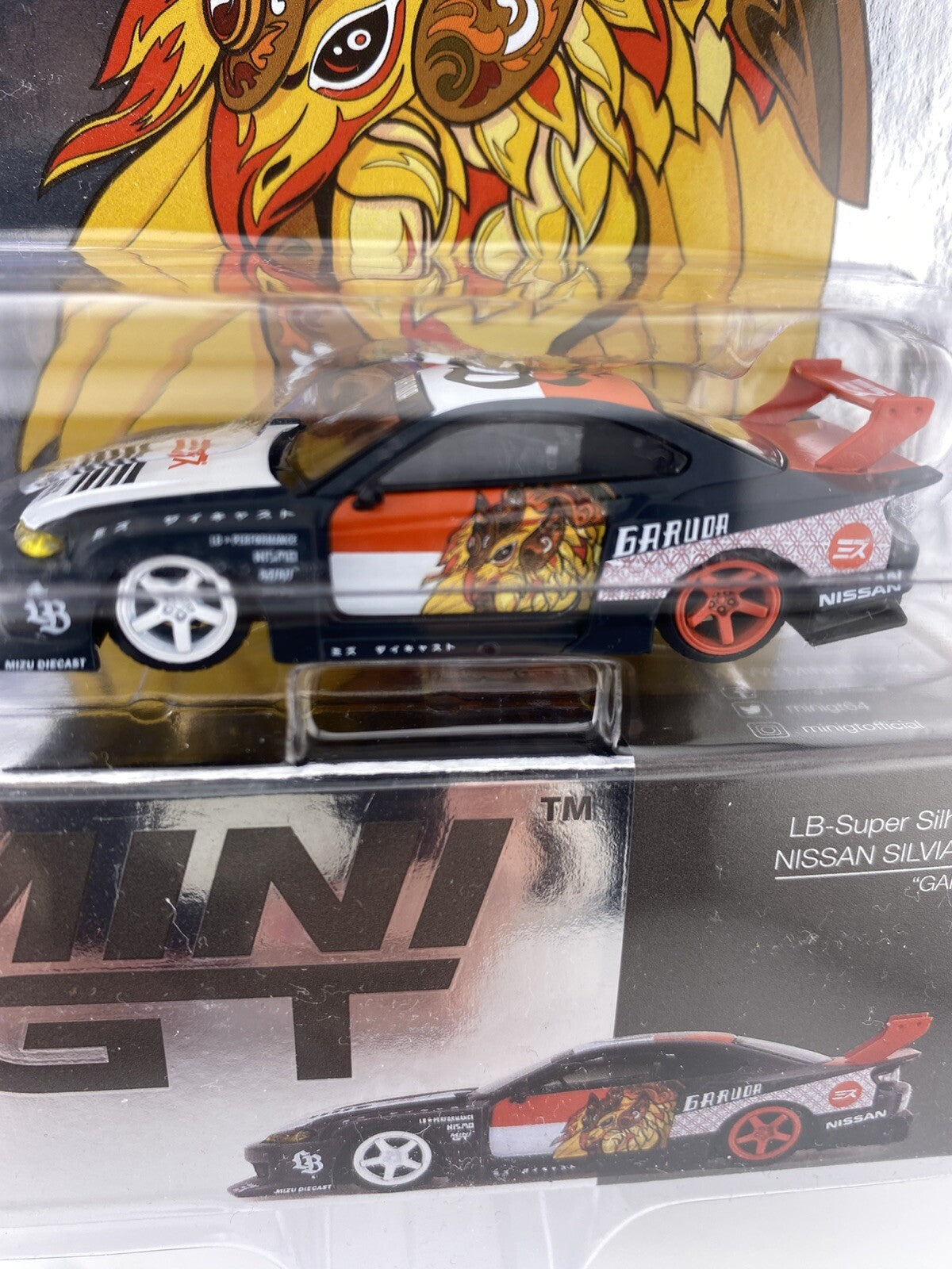 Nissan Silvia (S15) LB Super Silhouette Works Mini GT 00652 Garuda MIZU Diecast3