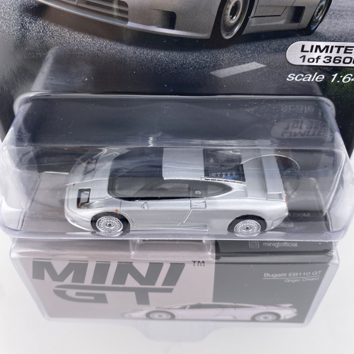Bugatti EB110 GT Grigio Chiaro   Mini GT MGT 007043