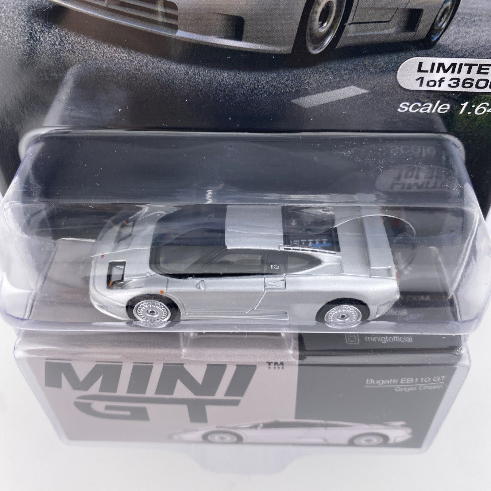 Bugatti EB110 GT Grigio Chiaro   Mini GT MGT 007043