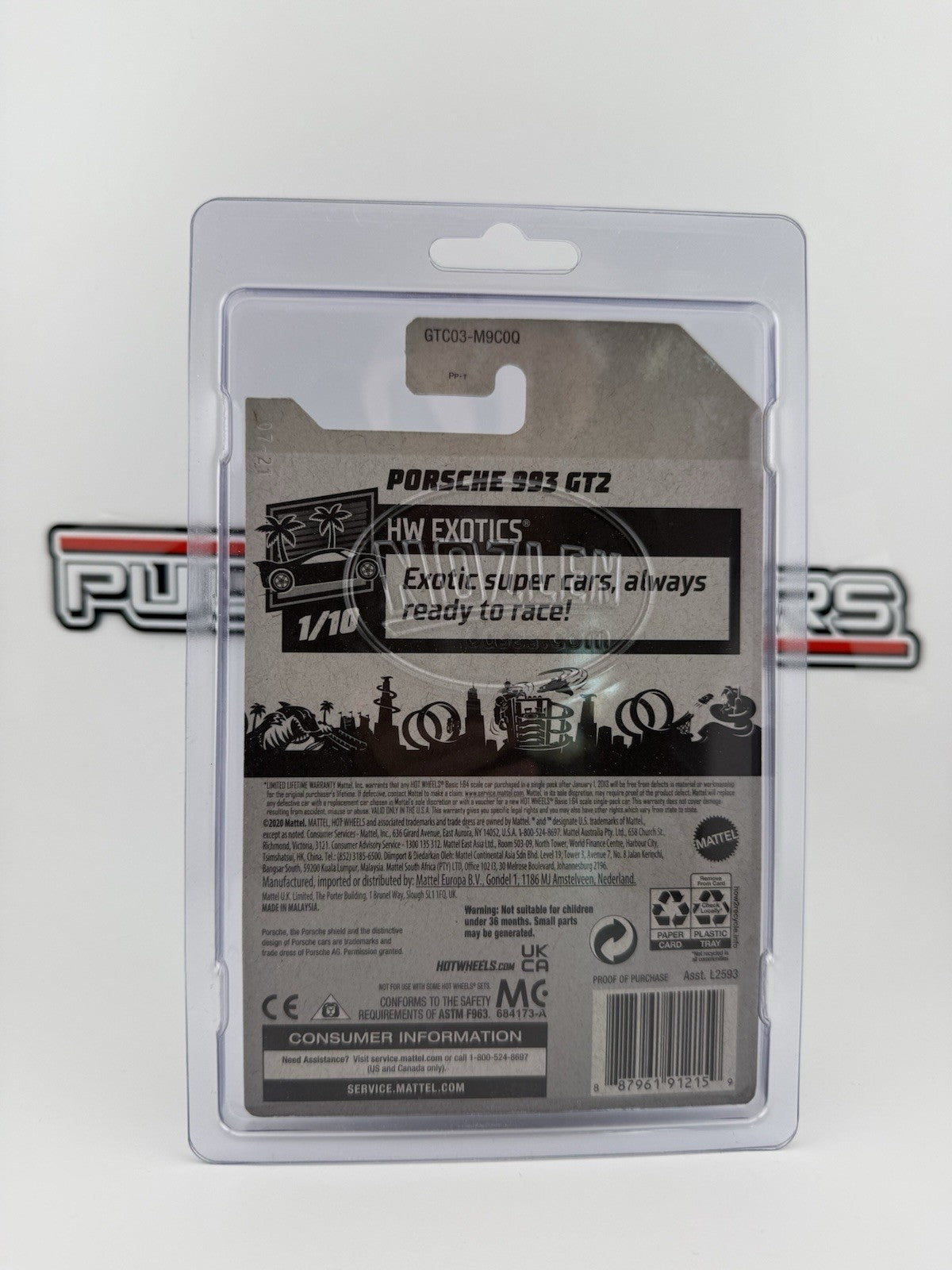 Porsche 993 GT2 in White   Hot Wheels Exotics 1/10 in Protector3