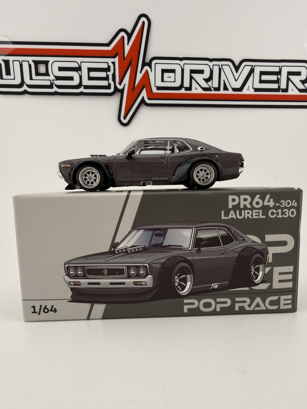 Nissan Laurel C130 Metallic Grey PopRace PR64-03043