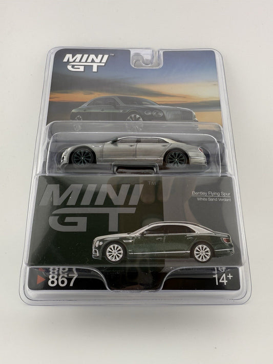Chase   Bentley Flying Spur White Sand Verdant   Mini GT MGT 008670