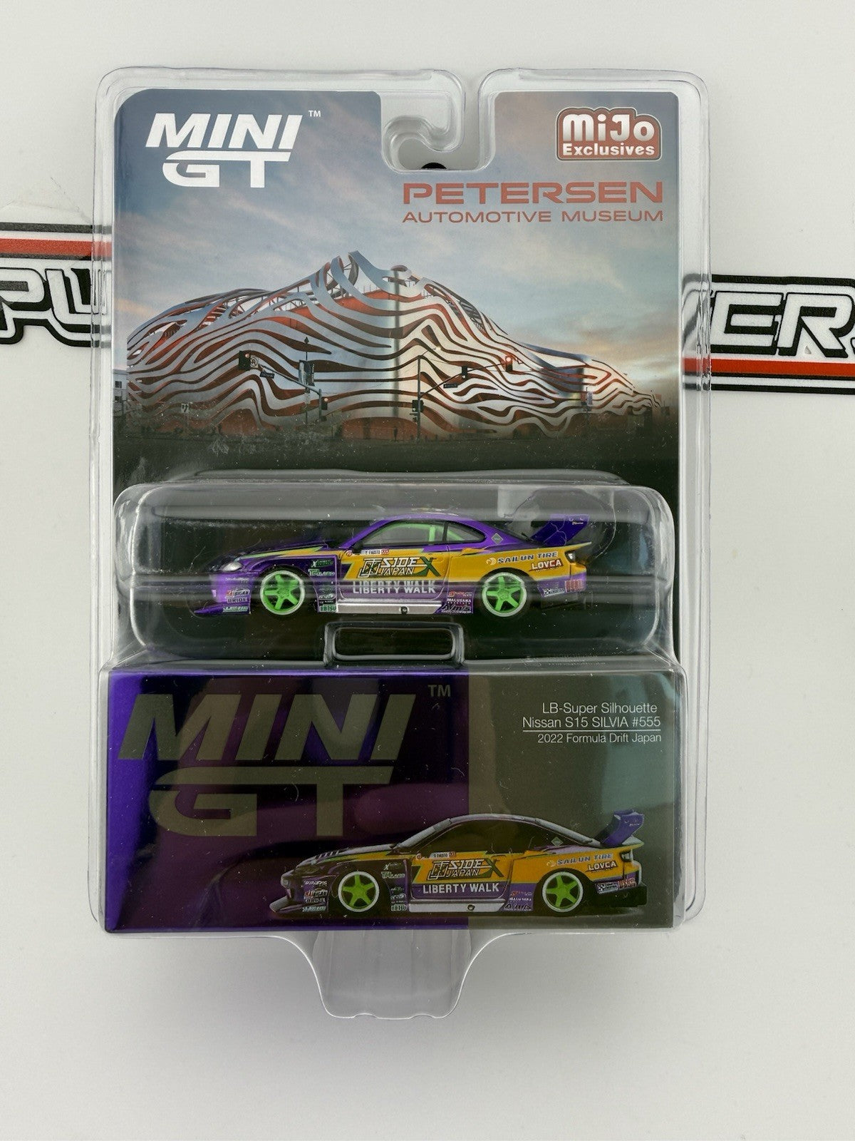 Petersen Museum - Nissan Silva S15 LB-Super Silhouette LBWK Purple Mini GT 005760