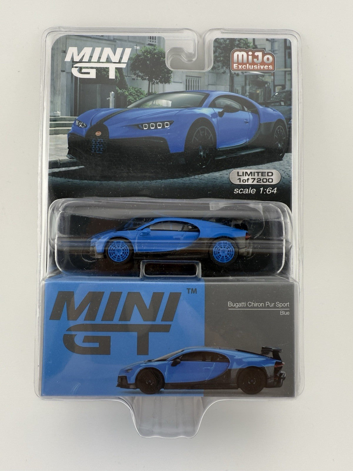 Chase   Bugatti Chiron Pur Sport Blue   Mini GT MGT 003791