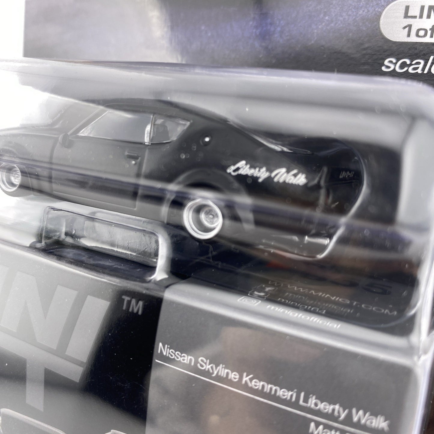 Nissan Skyline Kenmeri Liberty Walk Matte Black   Mini GT MGT 006554