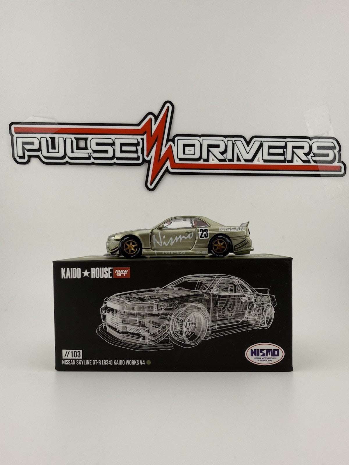 Nissan Skyline GT R (R34) Green   Kaido House KHMG 103 V4 23 Nismo Open Box0