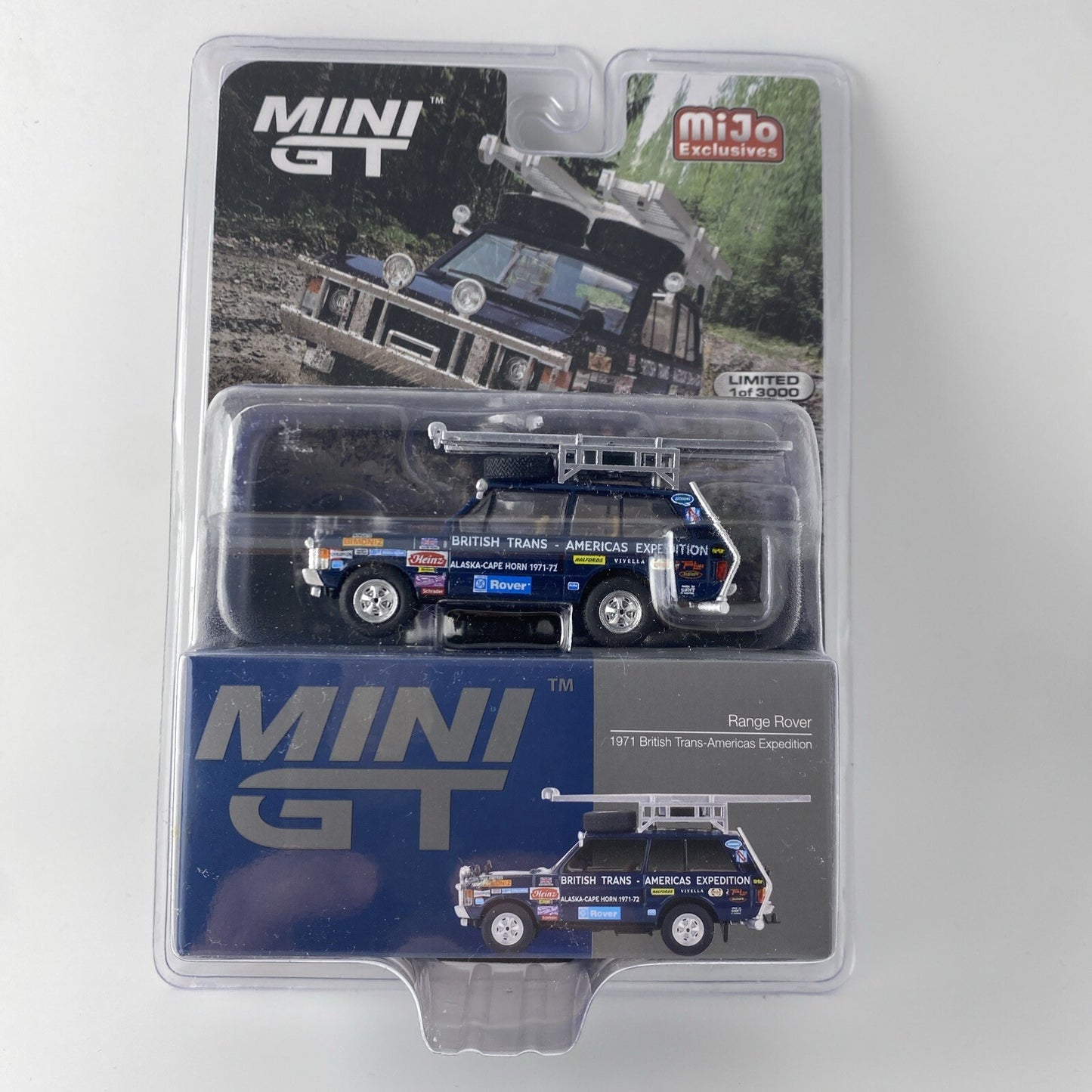 Range Rover 1971 Blue   Mini GT MGT 00542 1971 British Trans Americas Expedition0