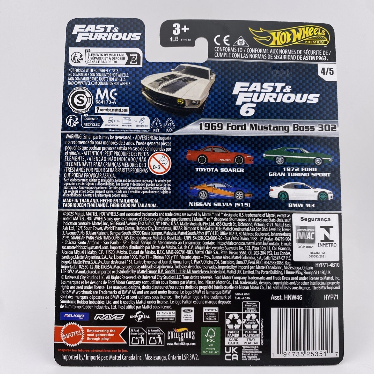 Hot Wheels Premium Fast & Furious 1969 FORD MUSTANG BOSS 302 4/5 in Protector3