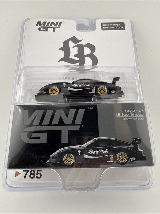 LBWK Packaging   Mazda RX 7 LB Super Silhouette Black   Mini GT MGT 00785 LB0