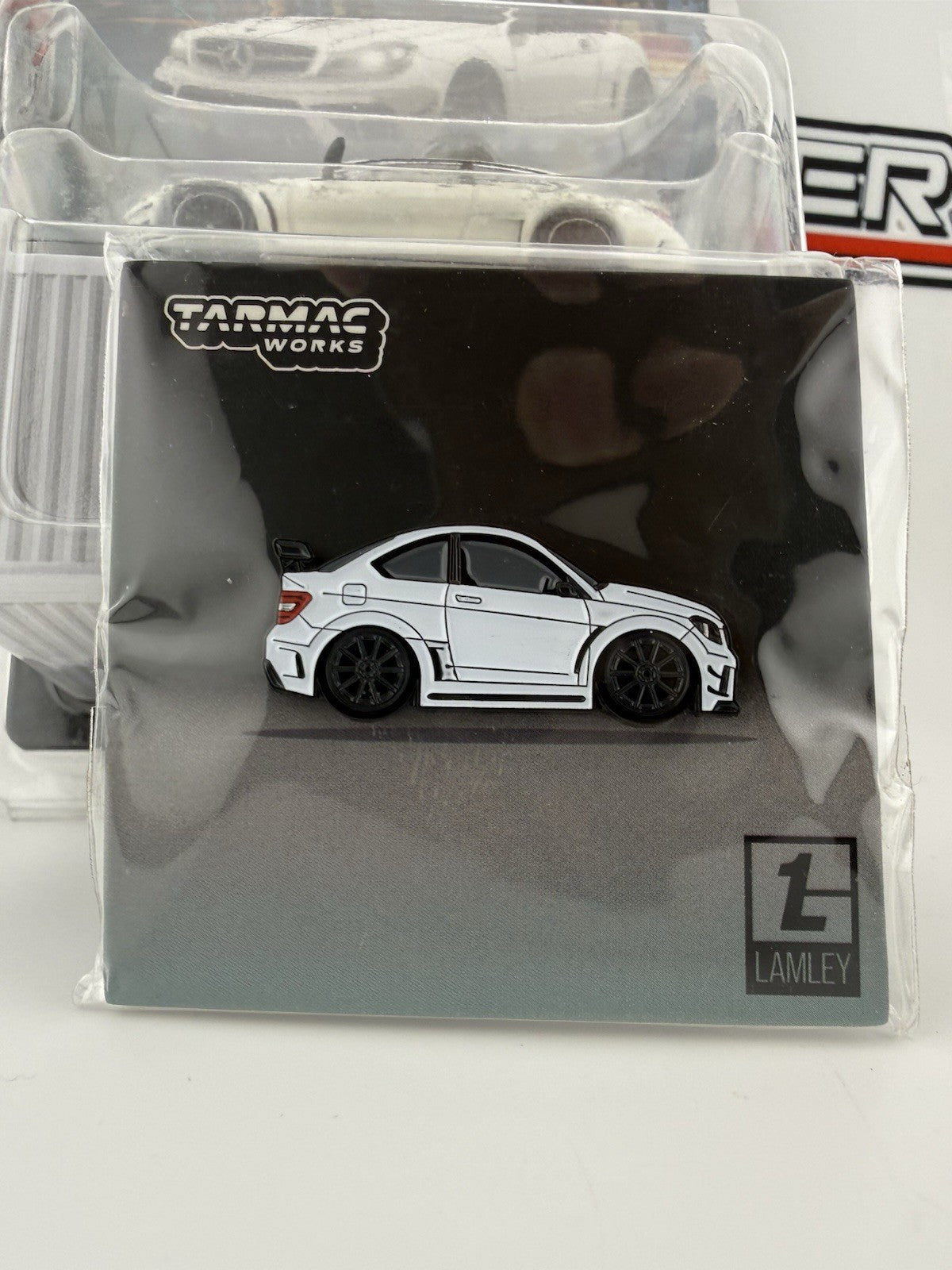 Mercedes Benz C 63 AMG Black Series White Tarmac Works T64G 009 Lamley w/ Pin1
