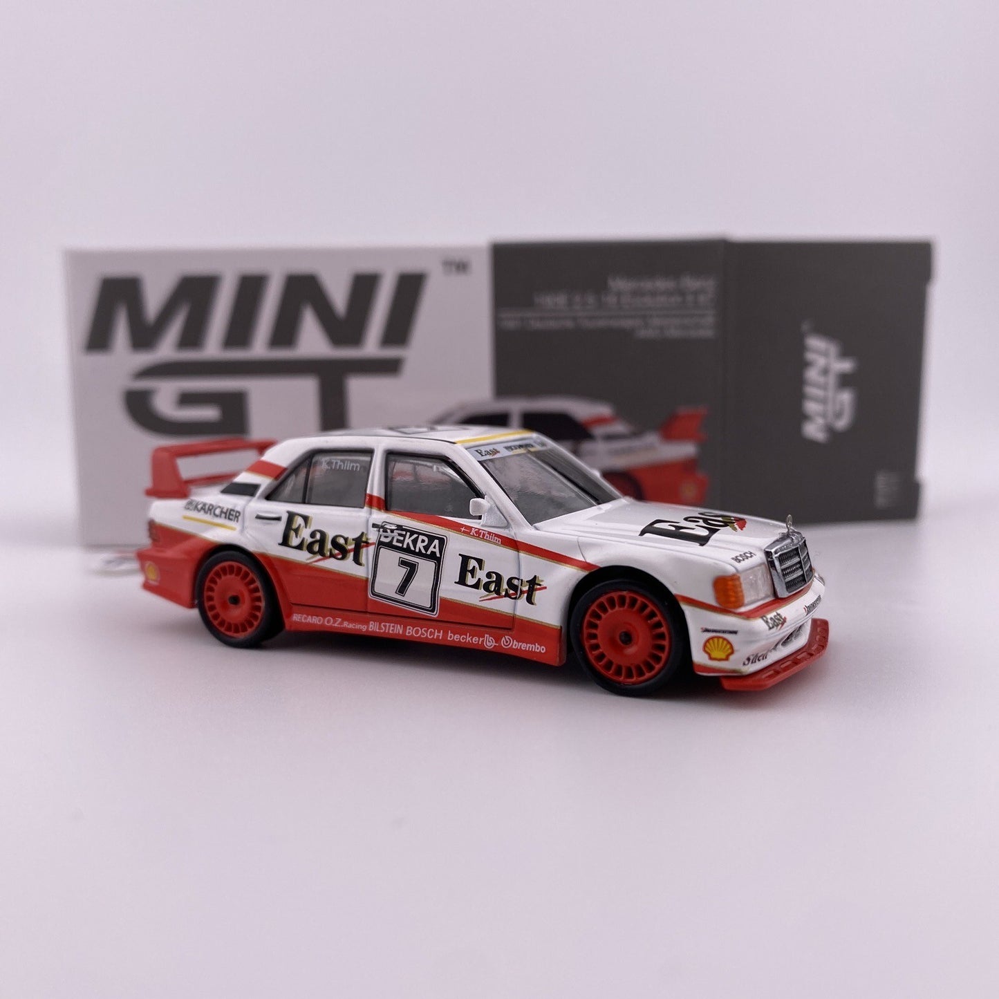 Mercedes Benz 190E 2.5 16 Evolution II   White   Mini GT 00239 AMG Mercedes DTM7