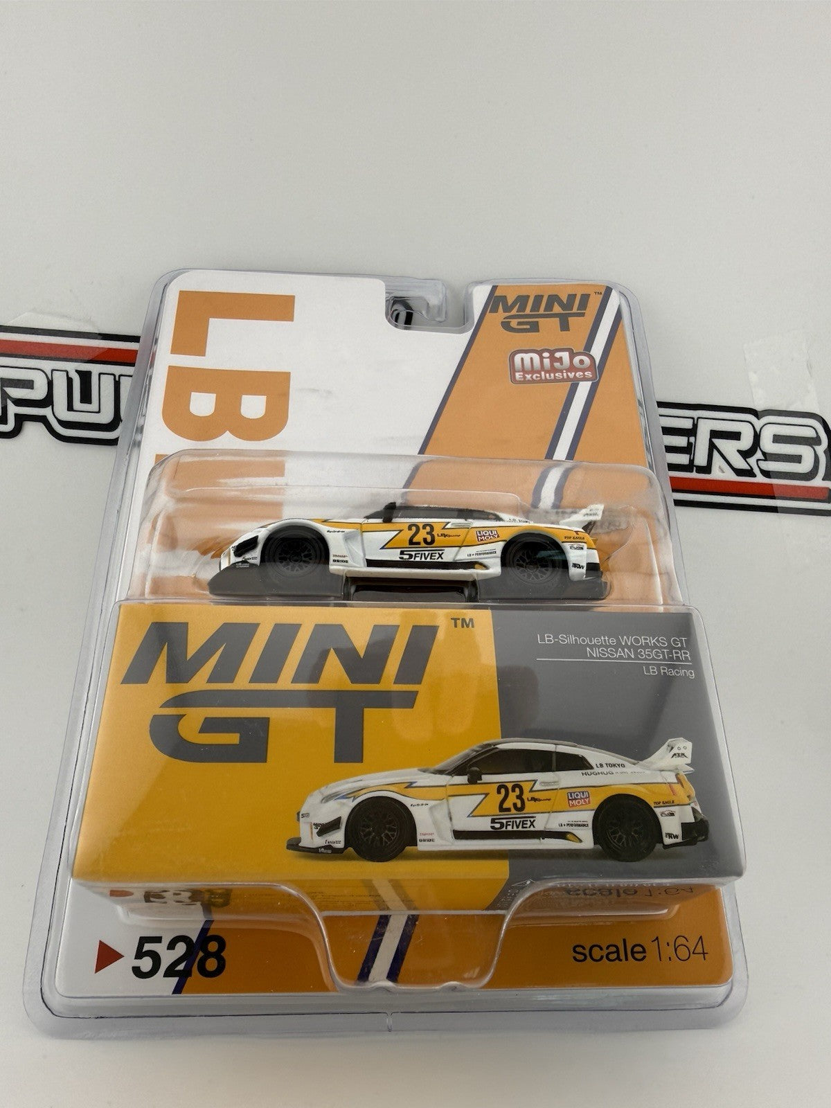 Nissan GT R (R35) LB Works White / Yellow   Mini GT MGT 00528 LB Racing0