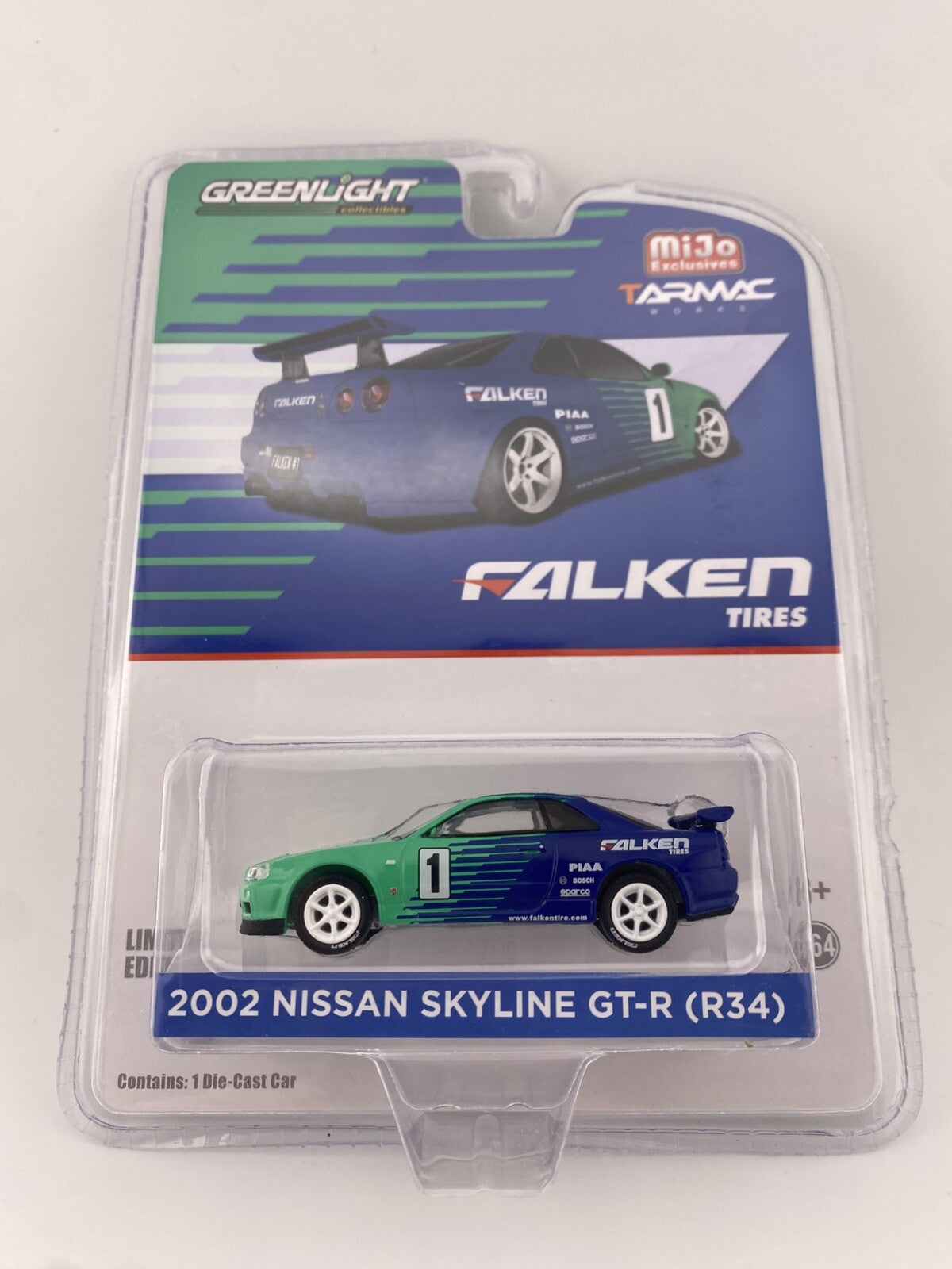 2002 Nissan Skyline GT R R34    Green Light x Tarmac Works FALKEN 511500